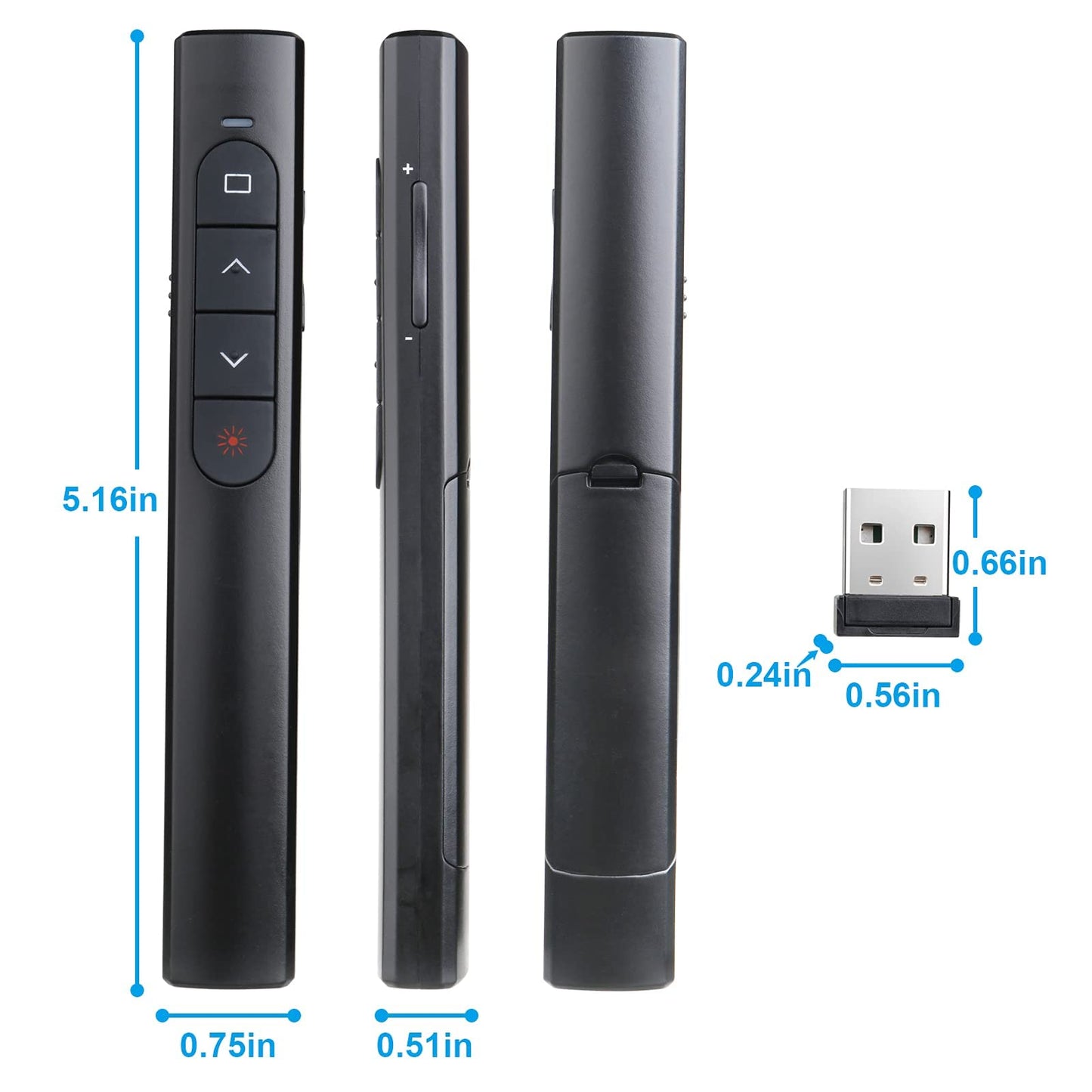 (4 Units) Wireless Presenter Remote, Presentation Clicker with Hyperlink & Volume Remote Control PowerPoint Office Presentation Clicker for Keynote/PPT/Mac/PC/Laptop