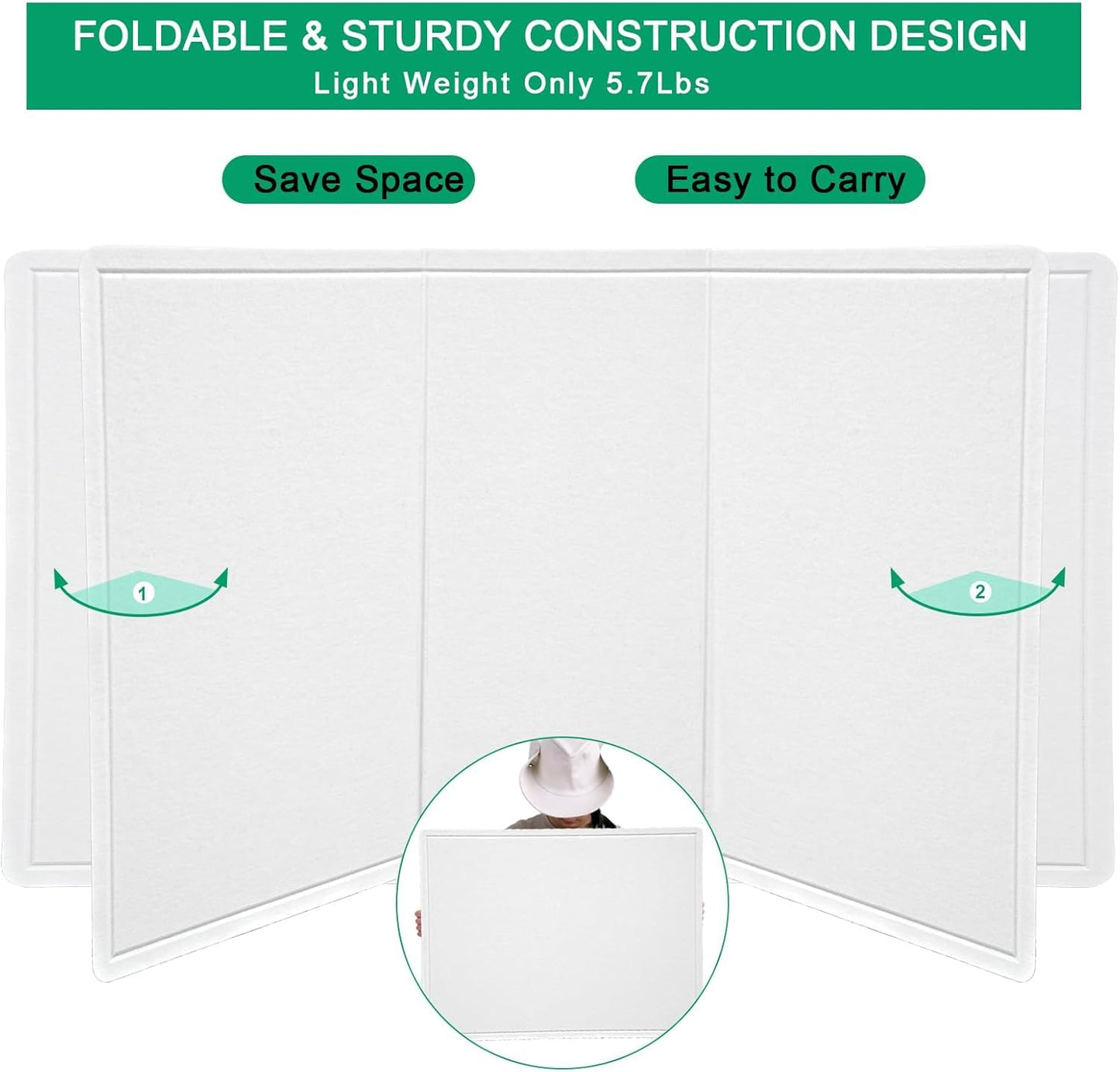 Large Bulletin Board, 48 X 36 inches Felt Board Notice Pin Board,4' x 3' Cork Board Alternative for Wall, Self-Adhesive Vision Board Mood Board Foldable Photo Board with 30 Pushpin-Warm White