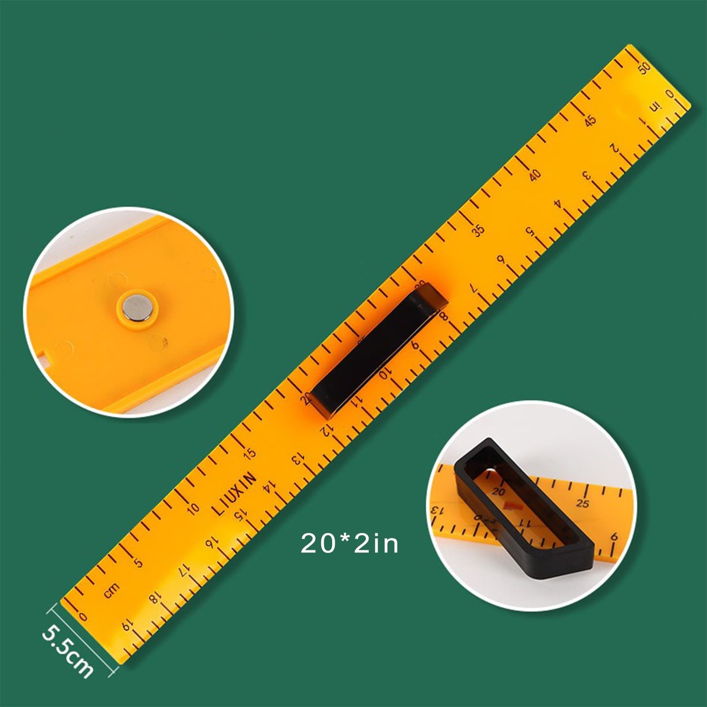 Magnetic Geometry Set on Whiteboard Math Classroom Large Protractor Triangle Ruler Plate Set Compass Drawing Tools for Teacher (3 Pieces)