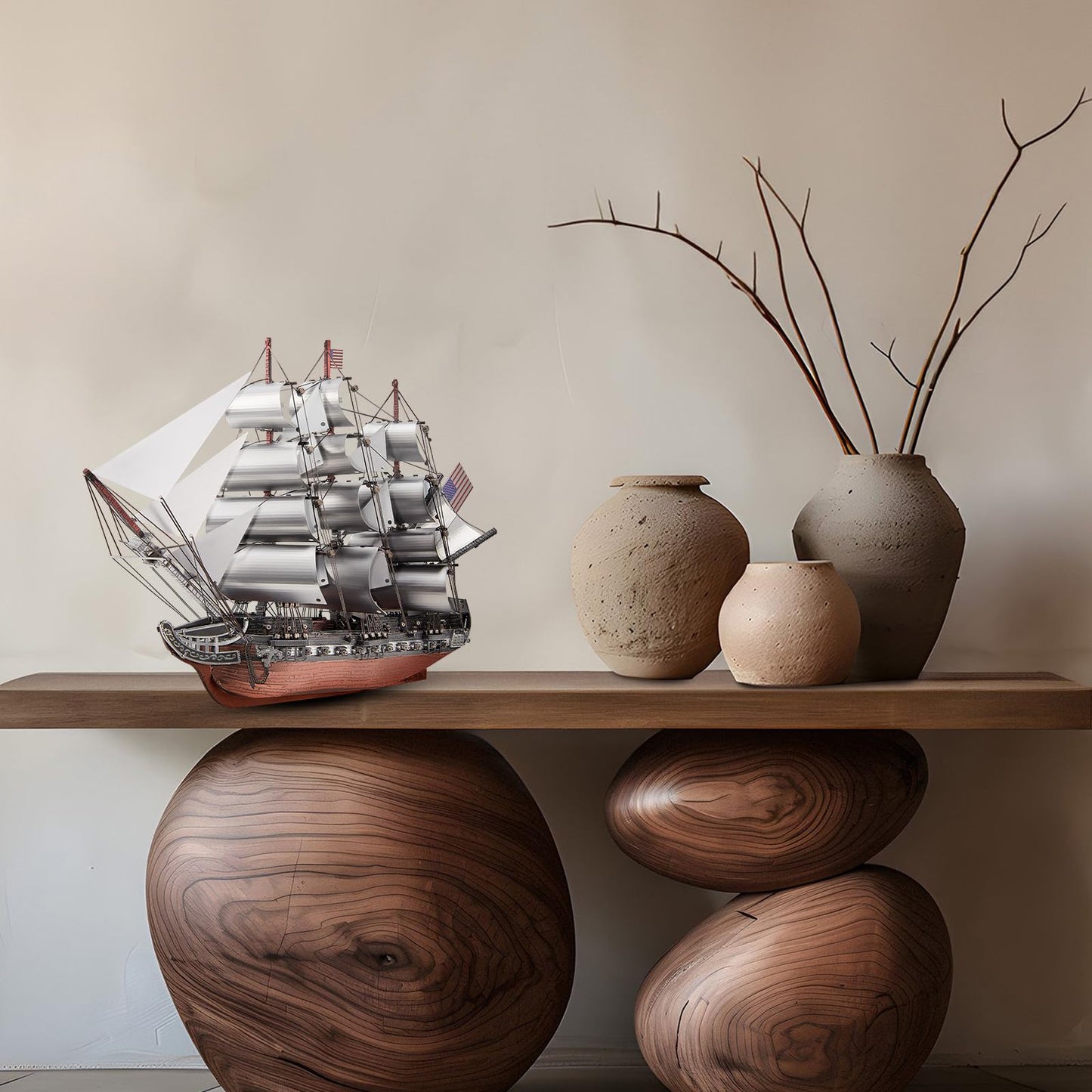 Piececool 3D Metal Puzzles, USS Constitution Sailing Boat Models for Adults Sailing Frigate Warship Sailboat Ship Model Building Kits Hobby Crafts for Adults Creative Gift Ideas Birthday Christmas