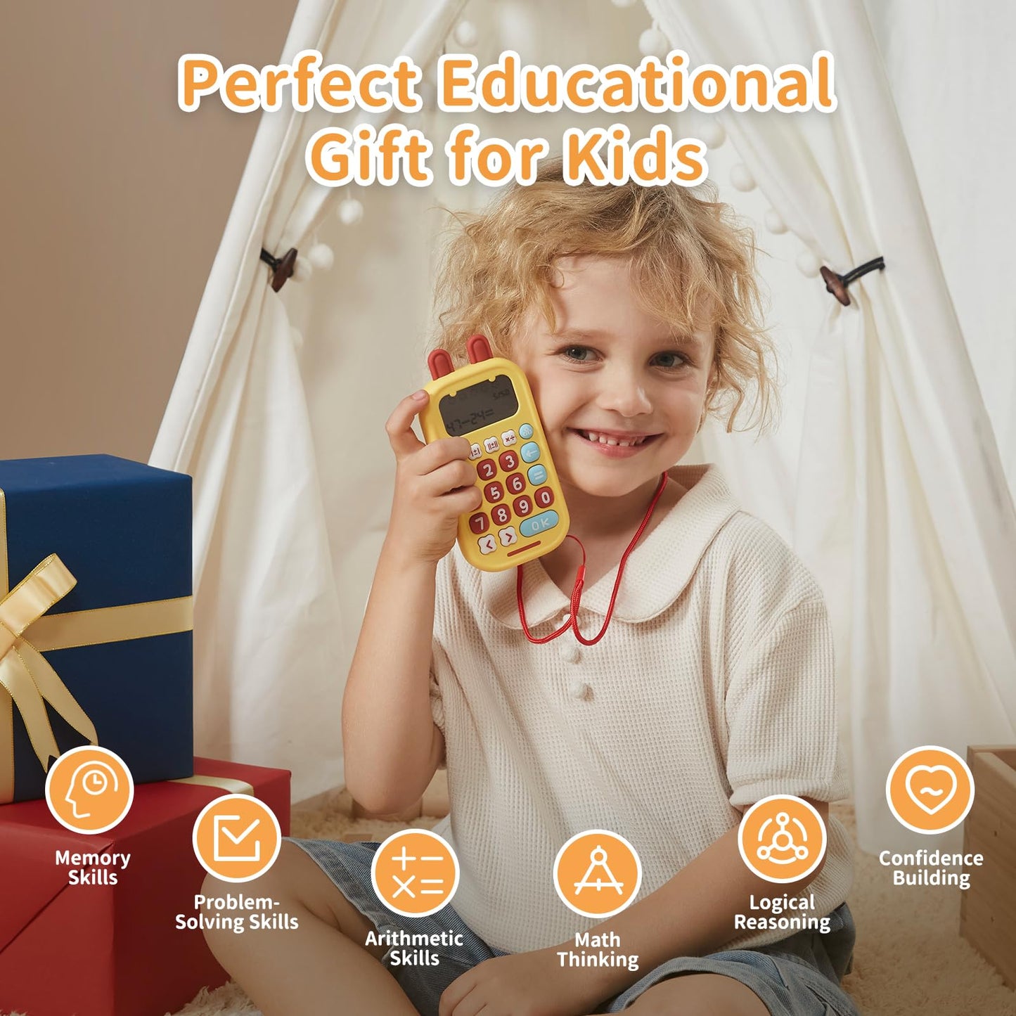 alilo Math Games for Kids Ages 5-12, Portable Math Toys for Practicing Addition, Subtraction, Multiplication and Division, Fun Educational Toy with 5 Modes, 19 Math Games, and 50K Math Questions