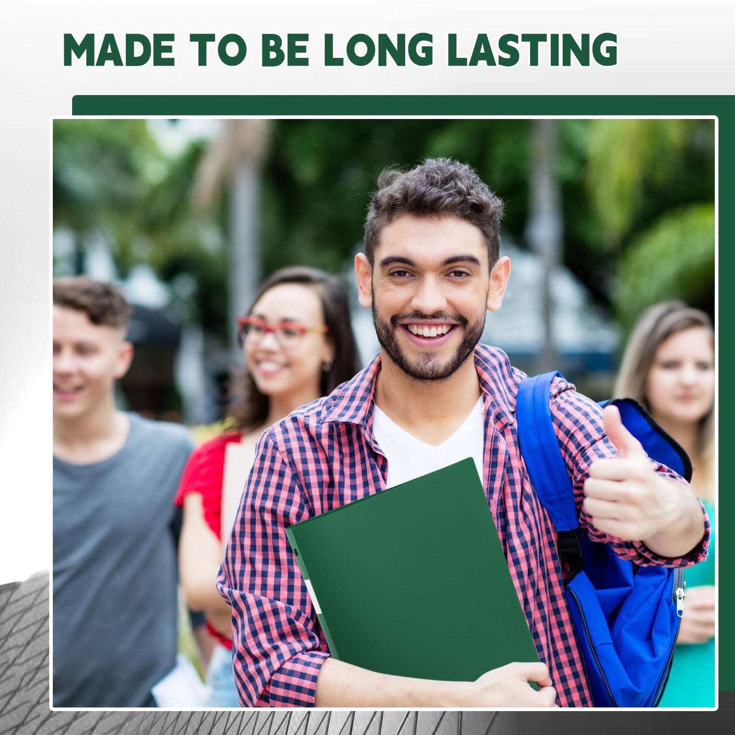 Henoyso 24 Pcs Dark Green 1.5" 3 Ring Plastic Binder Bulk, 1 1/2 Inch Soft Flexible Binders Round Rings, Fits Letter Size 8.5'' x 11'' Paper, Holds 350 Sheets, for School Office (1.5 Inch)