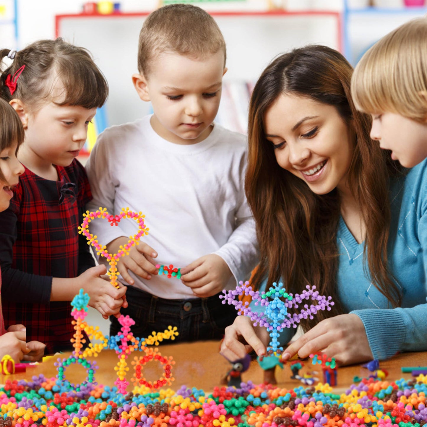 TOMYOU 200 Pieces Building Blocks Kids STEM Toys Educational Discs Sets Interlocking Solid Plastic for Preschool Boys and Girls Aged 3+, Safe Material Creativity