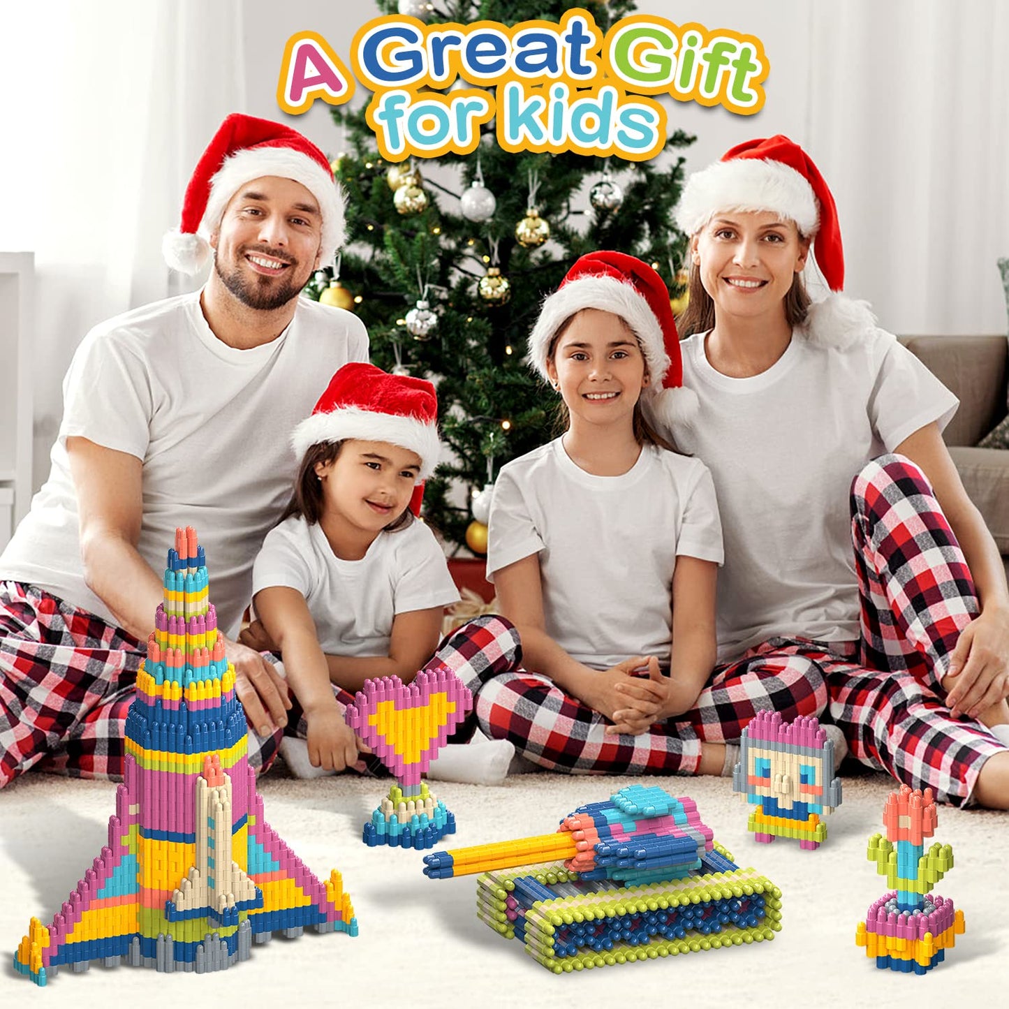 Tigerhu Kids 1120pcs Building Blocks Set Educational STEM Building Toy, Construction Block Toys Set Learning Playset Kit for Boys Girls, Child Brain Development Preschool Kindergarten Toy Age 3+