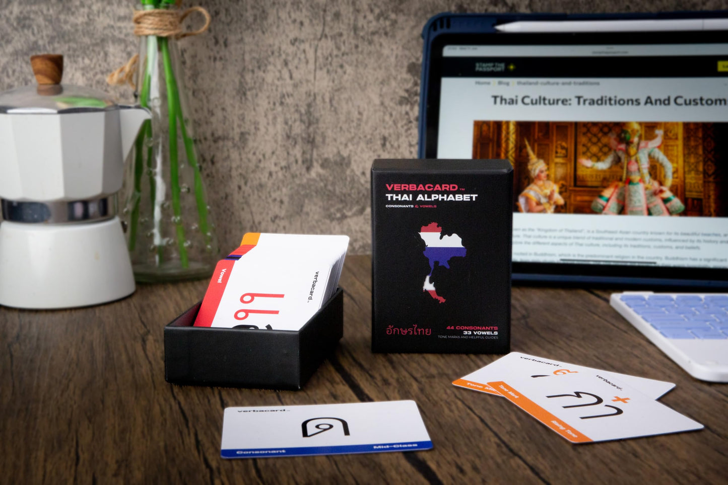 Thai Alphabet Flashcards β Learn Thai Script Fast | Study Deck with 44 Consonants, 33 Vowels, Tone Marks & Romanized Guides | Thai Language Starter Kit for Beginners & Travelers