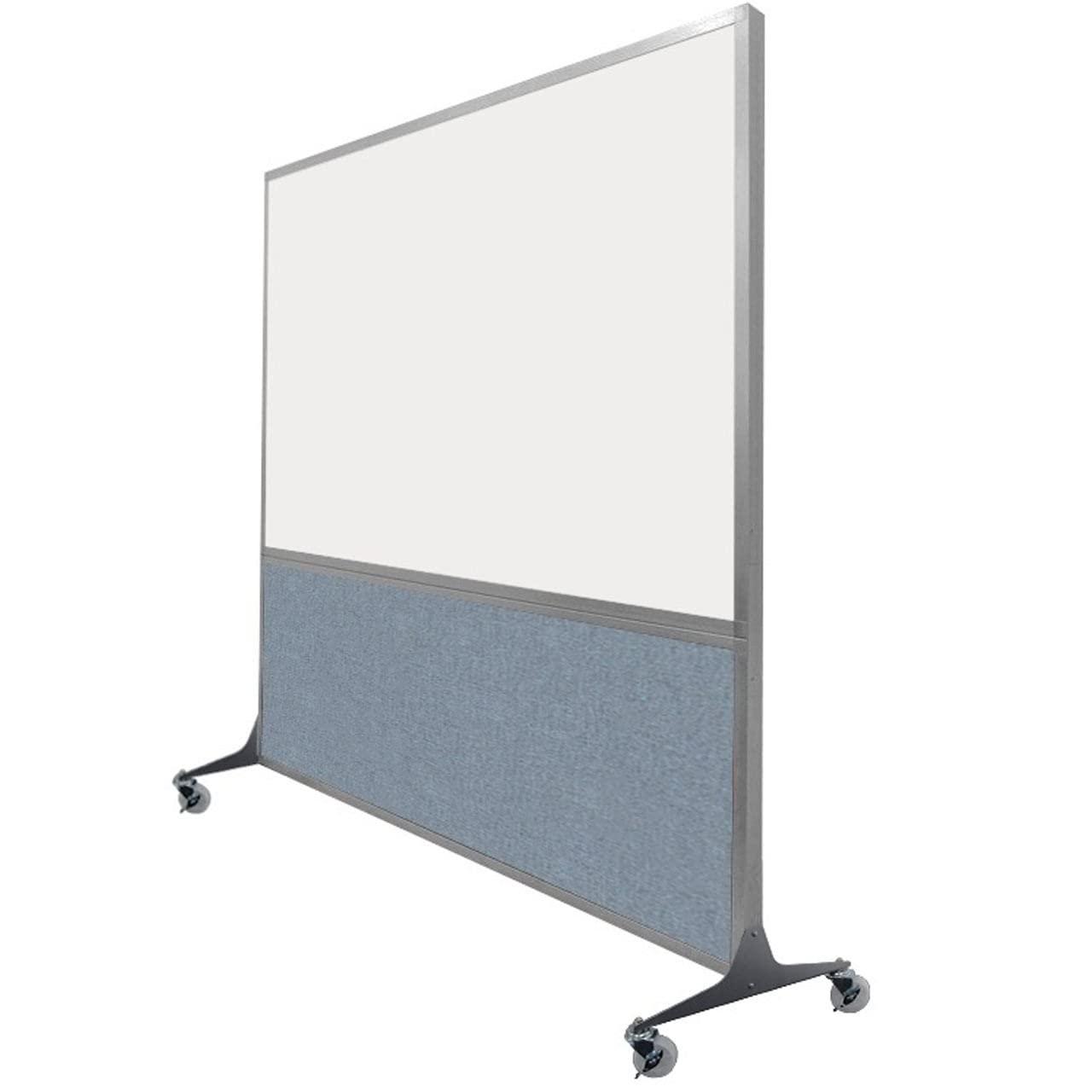 DivideWrite Mobile Whiteboard | Double Sided Dry Erase Board | Portable Office Cubicle Partition | Display for Classrooms, Conference Rooms, Meeting Areas and More | Latte Fabric 4' Wide X 6' Tall
