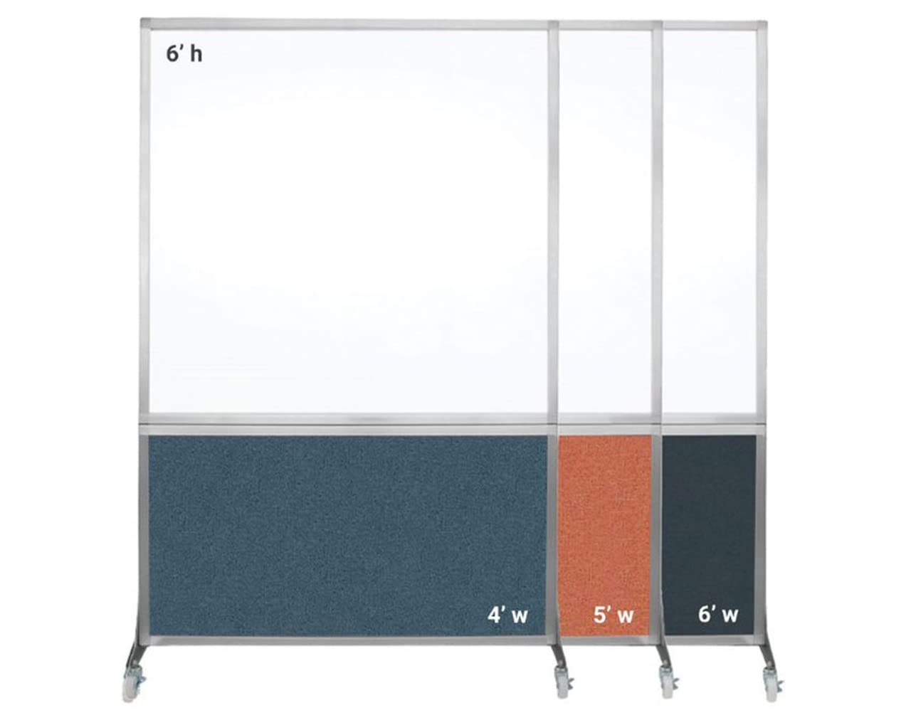 DivideWrite Mobile Whiteboard | Double Sided Dry Erase Board | Portable Office Cubicle Partition | Display for Classrooms, Conference Rooms, Meeting Areas and More | Blue Spruce 4' Wide x 6' Tall