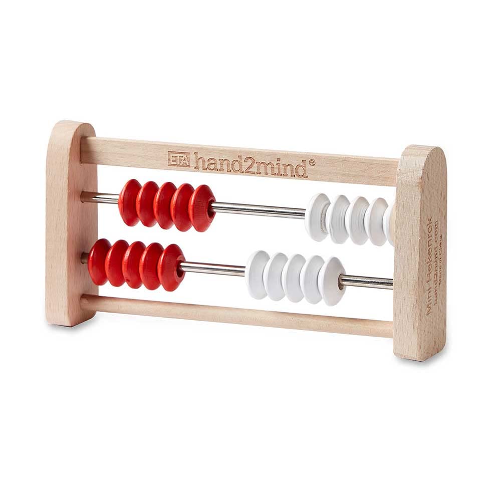hand2mind Mini 20-Bead Wooden Rekenrek, Number Rack for Kids, Abacus for Kids Math, Counting Beads, Math Manipulatives, Elementary Teacher Must Haves (Set of 4)
