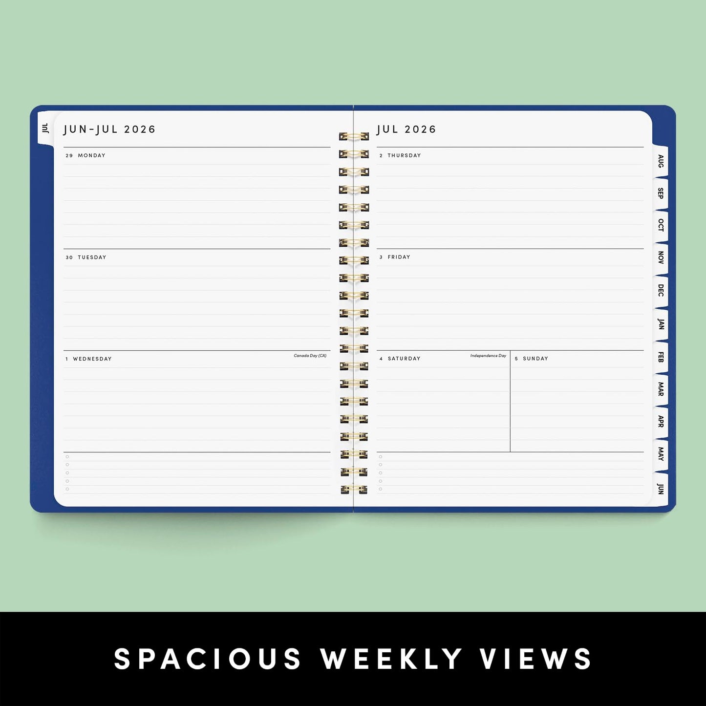 PAPERAGE Academic Planner, Weekly & Monthly Planner & Calendar, 12-Months, July 2026 - June 2027, (9.5" x 11"), School & Student Planning Agenda with Tabs, Bonus Pages & Inner Pocket, Sage Green