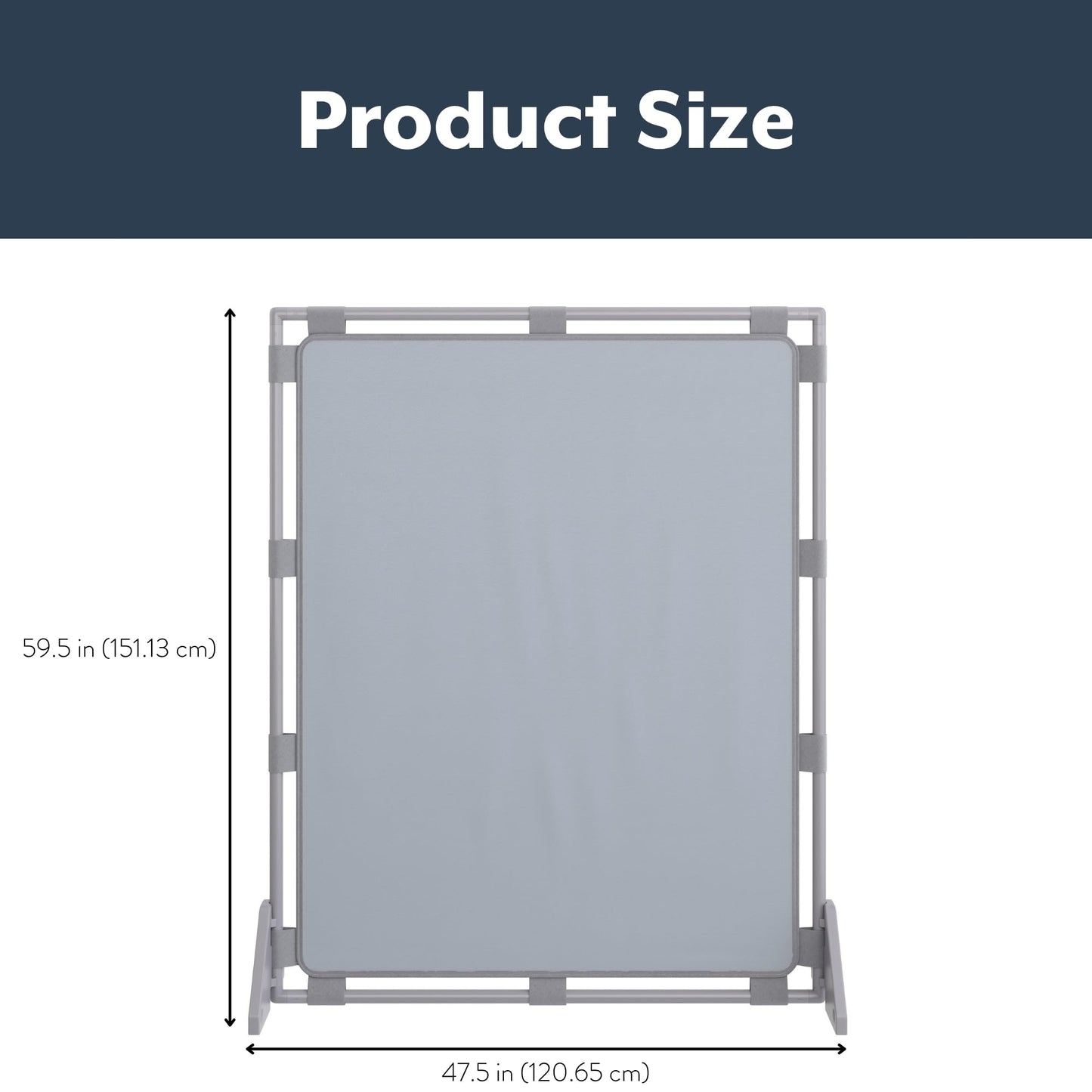 Children's Factory Big Screen PlayPanel, Kids Room Divider, Classroom Privacy Screen, Cantilever Feet Included, Fog Blue