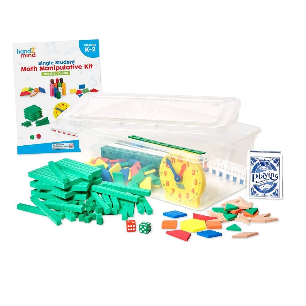 hand2mind Individual Student Manipulative Kit For Kids Ages 5-7, Individual Practice For Children At Home Or Classroom, Easy To Follow Guide, Math Manipulative Supplies, Homeschool Supplies (Set of 4)