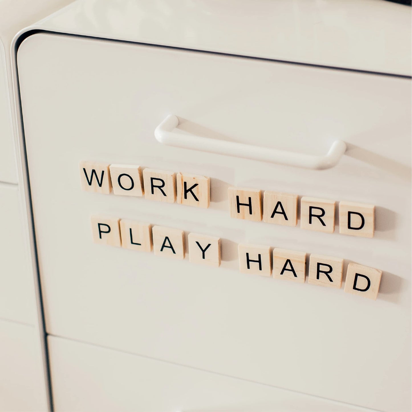 Stiles 100 Piece Magnetic Wooden Letter Tiles - Alphabet Magnets for Whiteboards, Refrigerators & Magnetic Letter Boards - Changeable Letters for Craft & Announcements, Blue