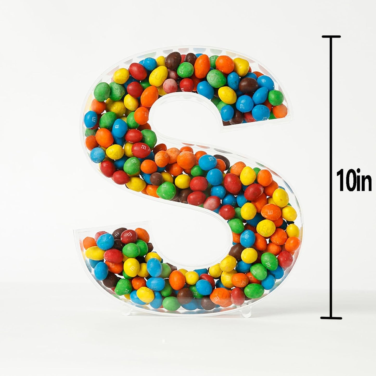 OAEUQ 10-Inch Magnetic Alphabet Candy Jar Refillable Fillable Letters For Candy Tray Reusable Lidded Candy Jar Candy Buffet Container Set (V, 1)