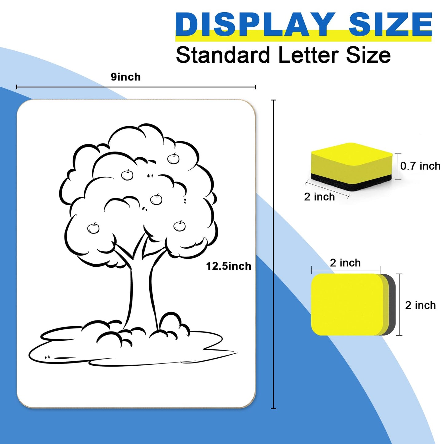 Dry Erase Lapboards, HERKKA 15 Pack Double Sided Small Dry Erase Whiteboards 9 x 12.5 Inch with 15 Erasers, Small Dry Erase Boards for Classroom Teacher Supplies, Personal White Boards for Students