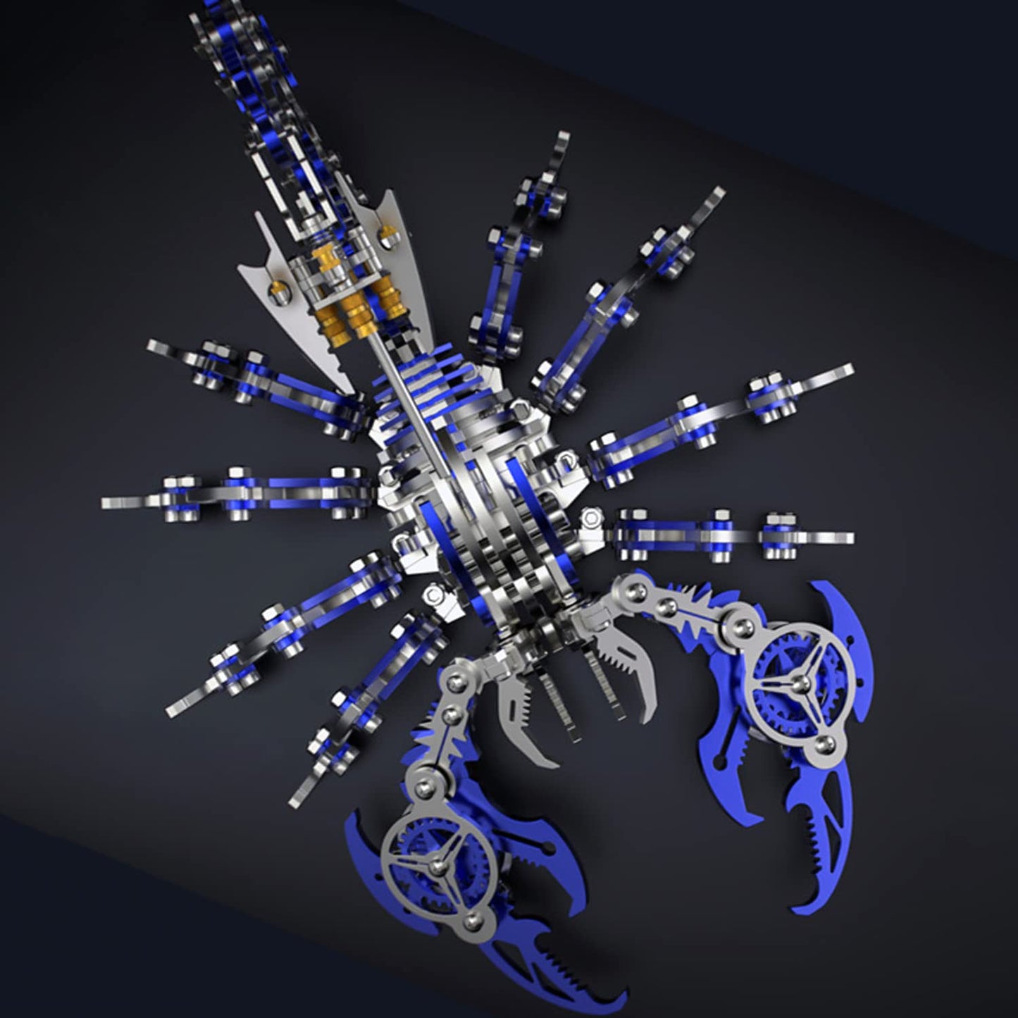 3D Metal Model Kits, Mechanical Scorpion King Blue 3D Metal Puzzle,Steel Warcraft Collection DIY Animal Brain Teasers Simple 3D Puzzles