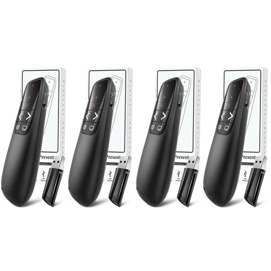 (4 Units) Wireless Presenter Remote, Clicker for Laptop PowerPoint Presentations Pointer, RF Computer Clicker for Presentations Remote, Slideshow/Smartboard/College/Classroom/PPT Clicker