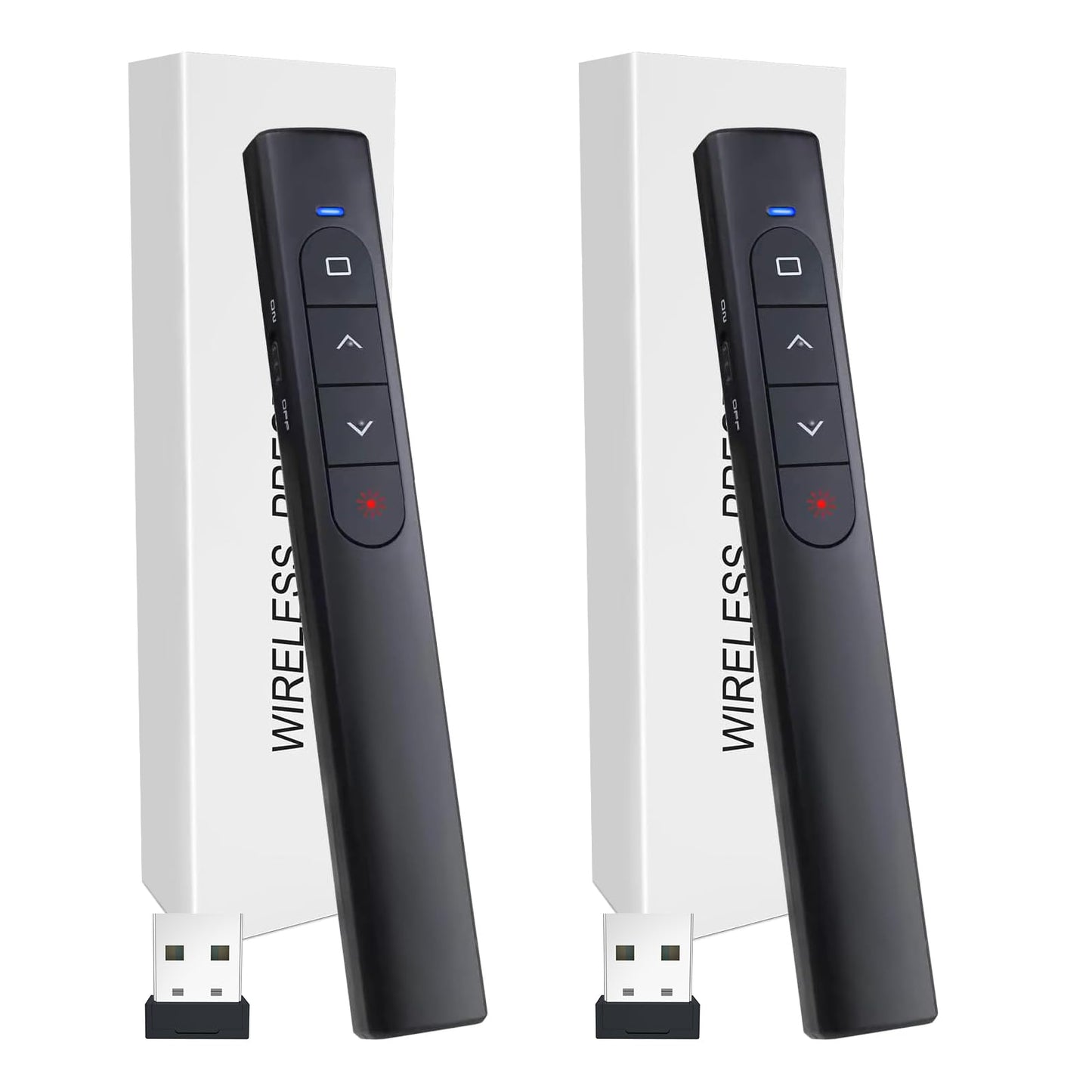 (2 Units) Wireless Presenter Remote, Presentation Clicker with Hyperlink & Volume Remote Control PowerPoint Office Presentation Clicker for Keynote/PPT/Mac/PC/Laptop