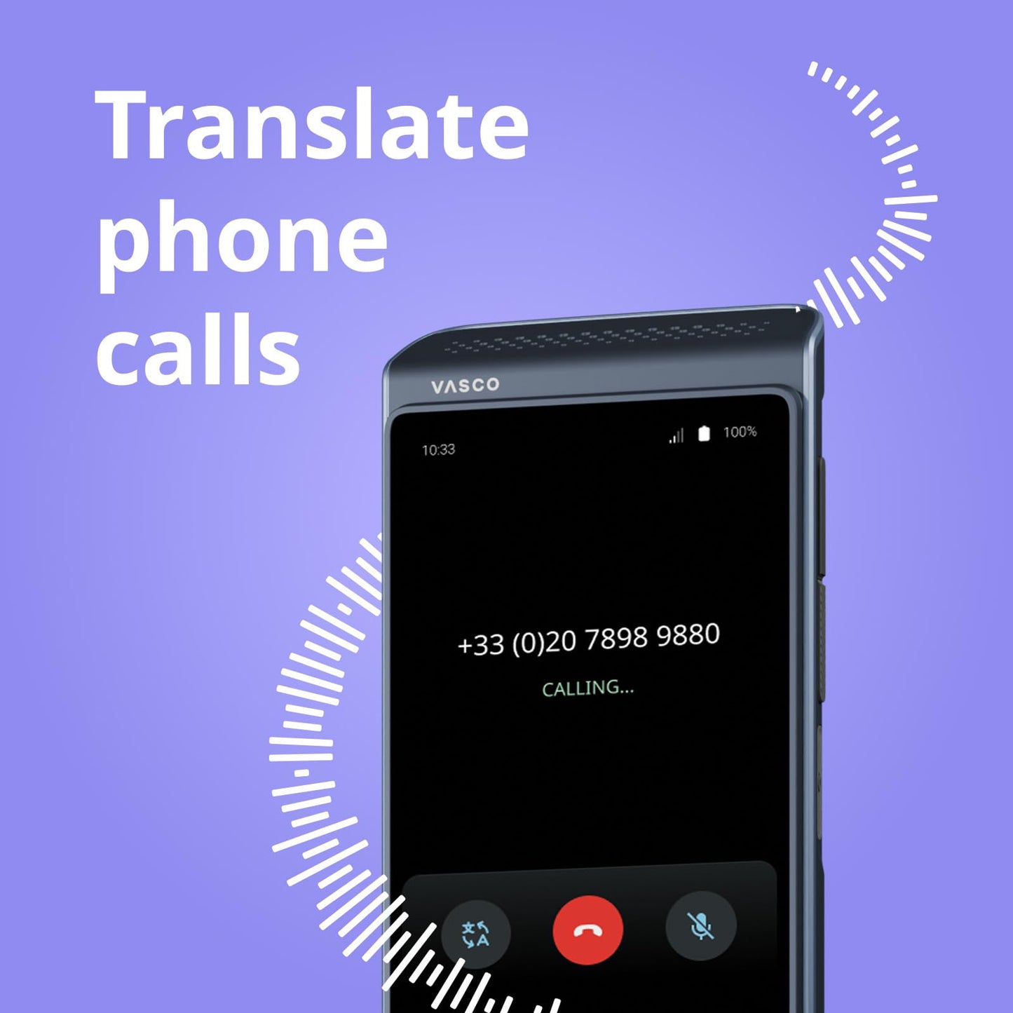 Vasco Translator Q1 | AI Voice Cloning Language Translator Device | 113 Languages | Free Lifetime Internet in Nearly 200 Countries | Phantom Black