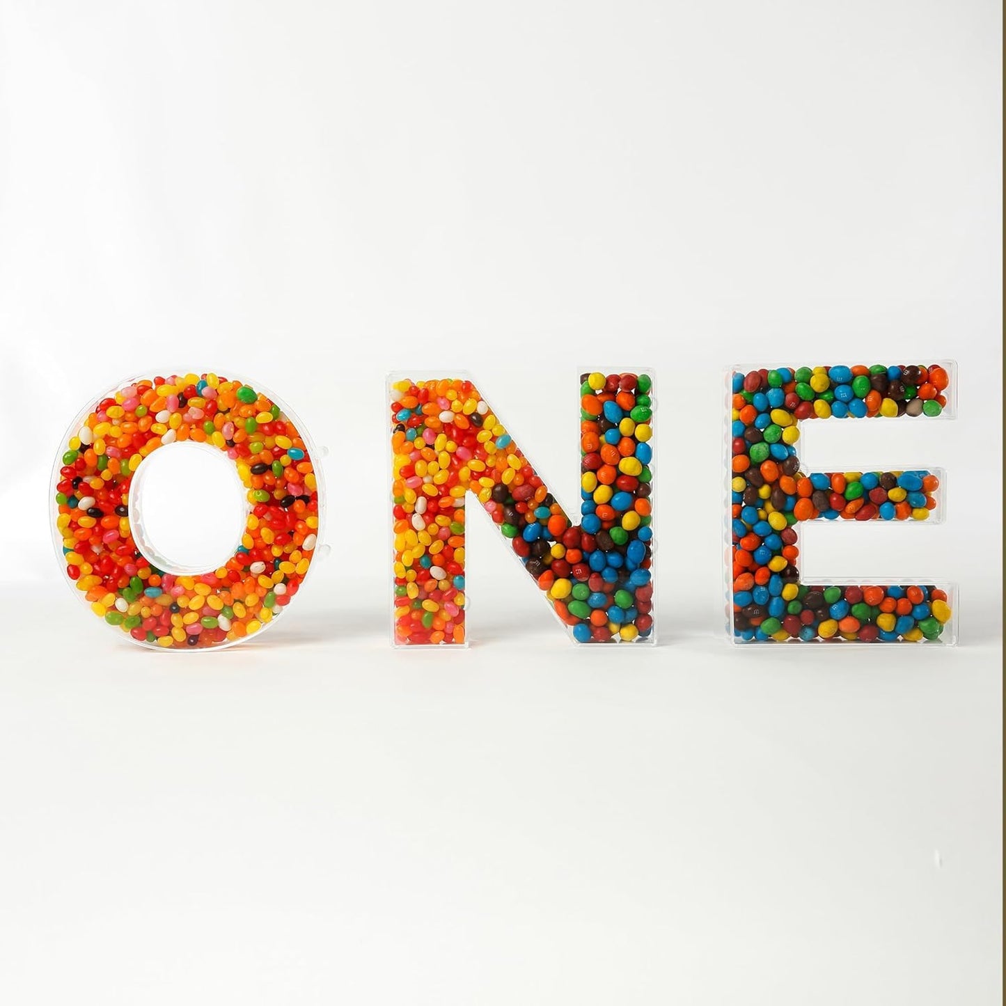 OAEUQ 10-Inch Magnetic Alphabet Candy Jar Refillable Fillable Letters For Candy Tray Reusable Lidded Candy Jar Candy Buffet Container Set (I, 1)