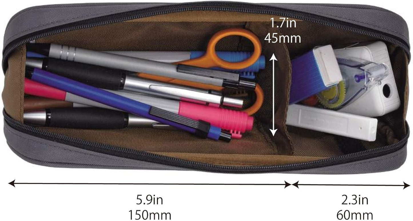 LIHIT LAB Large Capacity Zipper Long Pencil Case For School Office College, Big Capacity Pencil Bag Holder Adults Teen Boys Girls, Travel Cosmetics Storage, Black Camo (A7552-134)