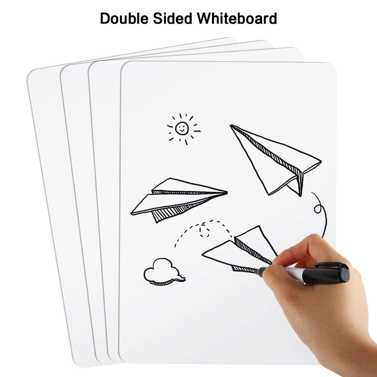 Dry Erase Lapboards, HERKKA 32 Pack Double Sided Dry Erase Lap Boards 9 x 12.5 Inch, 32 Markers, 32 Erasers, Small Dry Erase Boards for Students Classroom Teacher Supplies