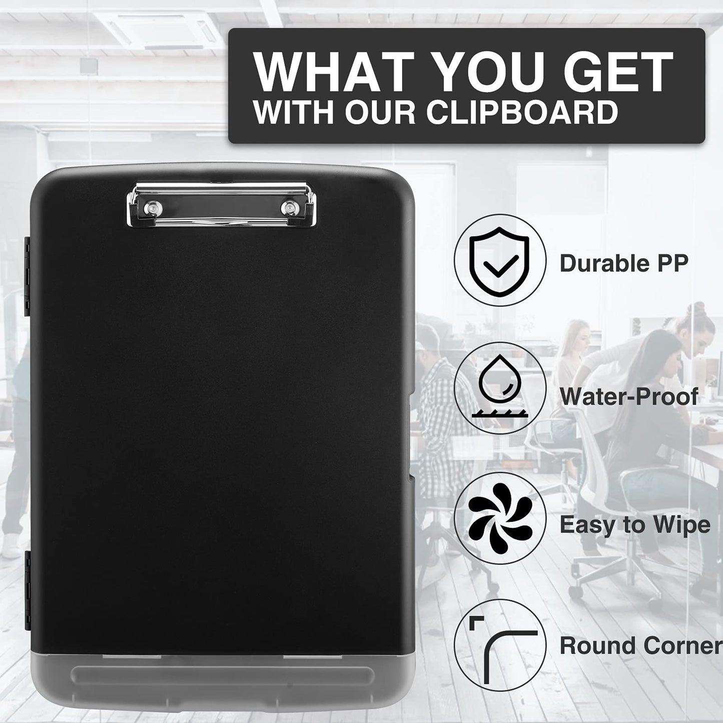 Sooez Clipboards with Storage, High Capacity Clip Boards 8.5x11 with Storage, Heavy Duty Nursing Clipboard Folder, Plastic Clipboard with Pen Holder for Women Teachers Work, School & Office Supplies