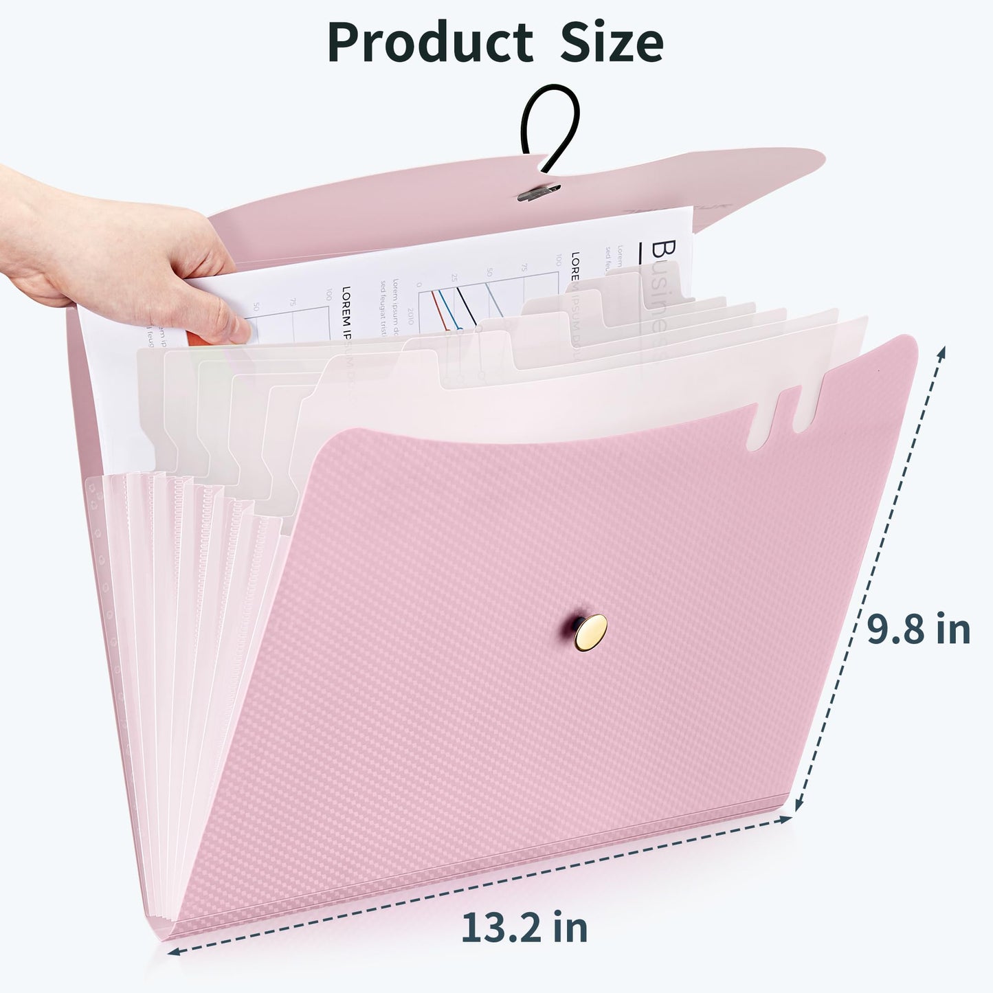 JARLINK 7 Pockets Expanding File Folder, A4 Accordion File Folders with 12 Labels, Cute Paper Organizer, Portable Document Organizer for College School Office Supplies, Macaron Pink & Macaron Green