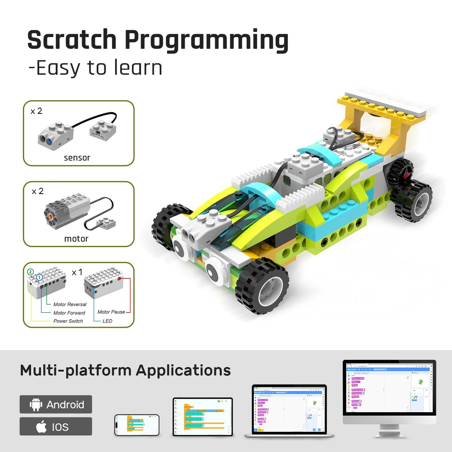 makerzoid Coding Robot Kit for Kids Ages 6+, 200+ in 1 APP Control Dinosaur Robot Toy, Educational Scratch Program Robotic Kit with 47 Video Courses, Toy for Boys Girls(600 Blocks)