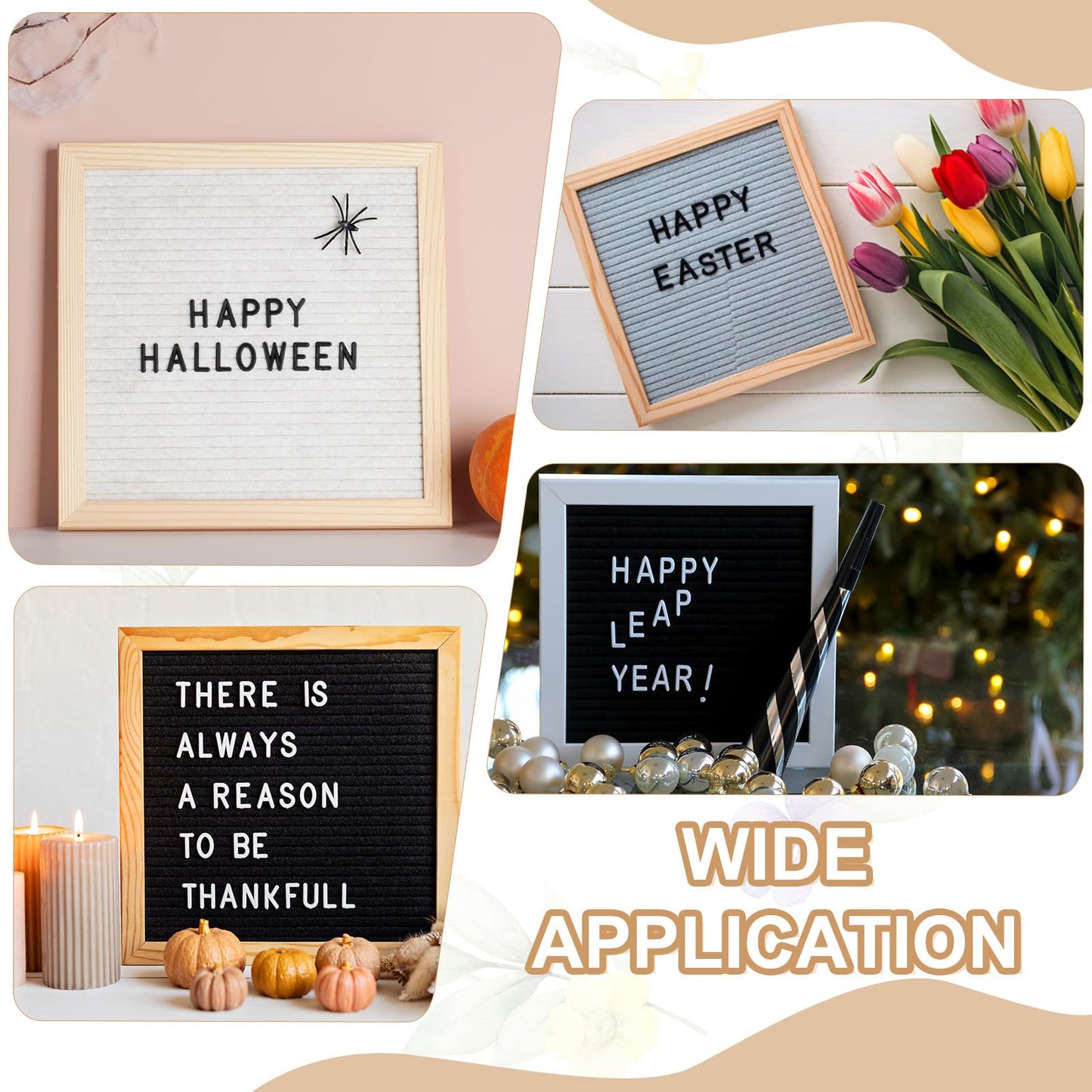PATIKIL 588 Piece Plastic Letters Set for Felt Letter Board, Black/White Alphabet Message Board Accessories Including Letter Numbers with Restraint Strap for Cafe, Wedding, Birthday