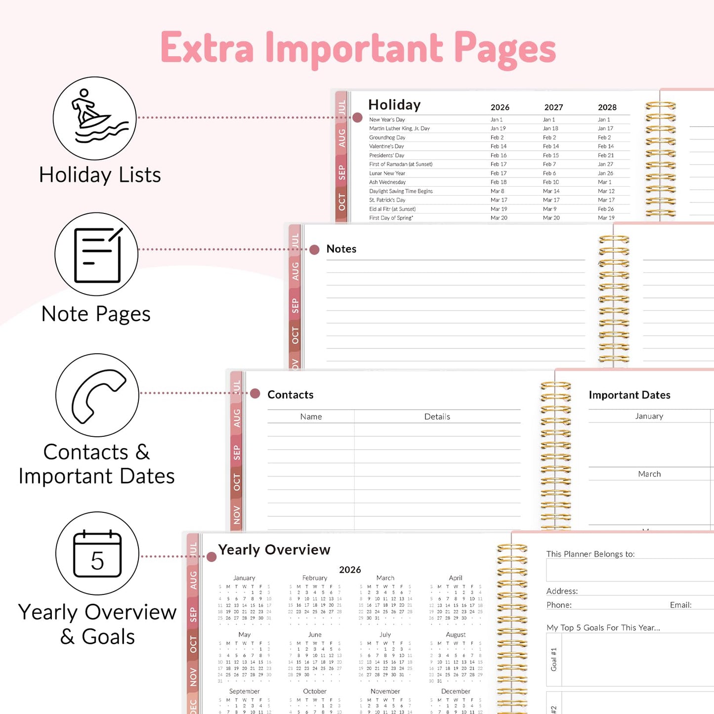Teacher Planner 2026-2027, Forvencer Academic Planner 2026-2027, Jul 2026 - Jun 2027, 8.5"x11", Weekly & Monthly Planning Book with 7 Periods, School Agenda for Teacher Student, A4, Polka Dot Style