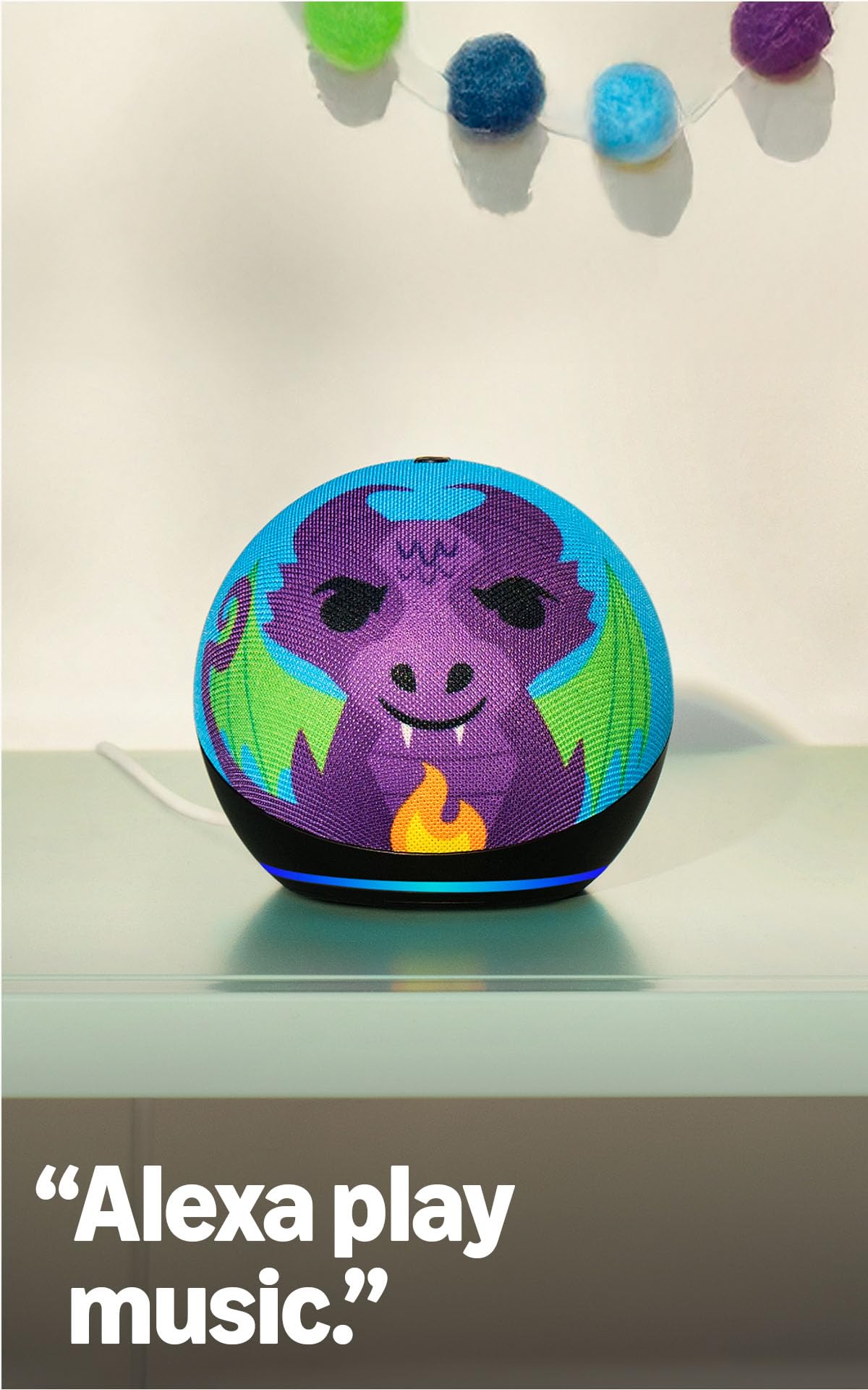 Amazon Echo Dot Kids (newest model), Smart speaker to enjoy age-appropriate audiobooks, interactive games and Alexa+ experiences to create and learn, Rainbow Swirl design