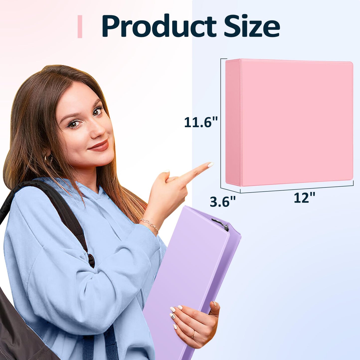 Sooez BinderX Extra Durable 3 Inch 3 Ring Binder, D-Ring Large Binder, Holds 670 Sheets of 8.5x11 Paper, Customizable View Cover with 2 Inside Pockets, Heavy Duty 3 Ring Binder for School, Teal