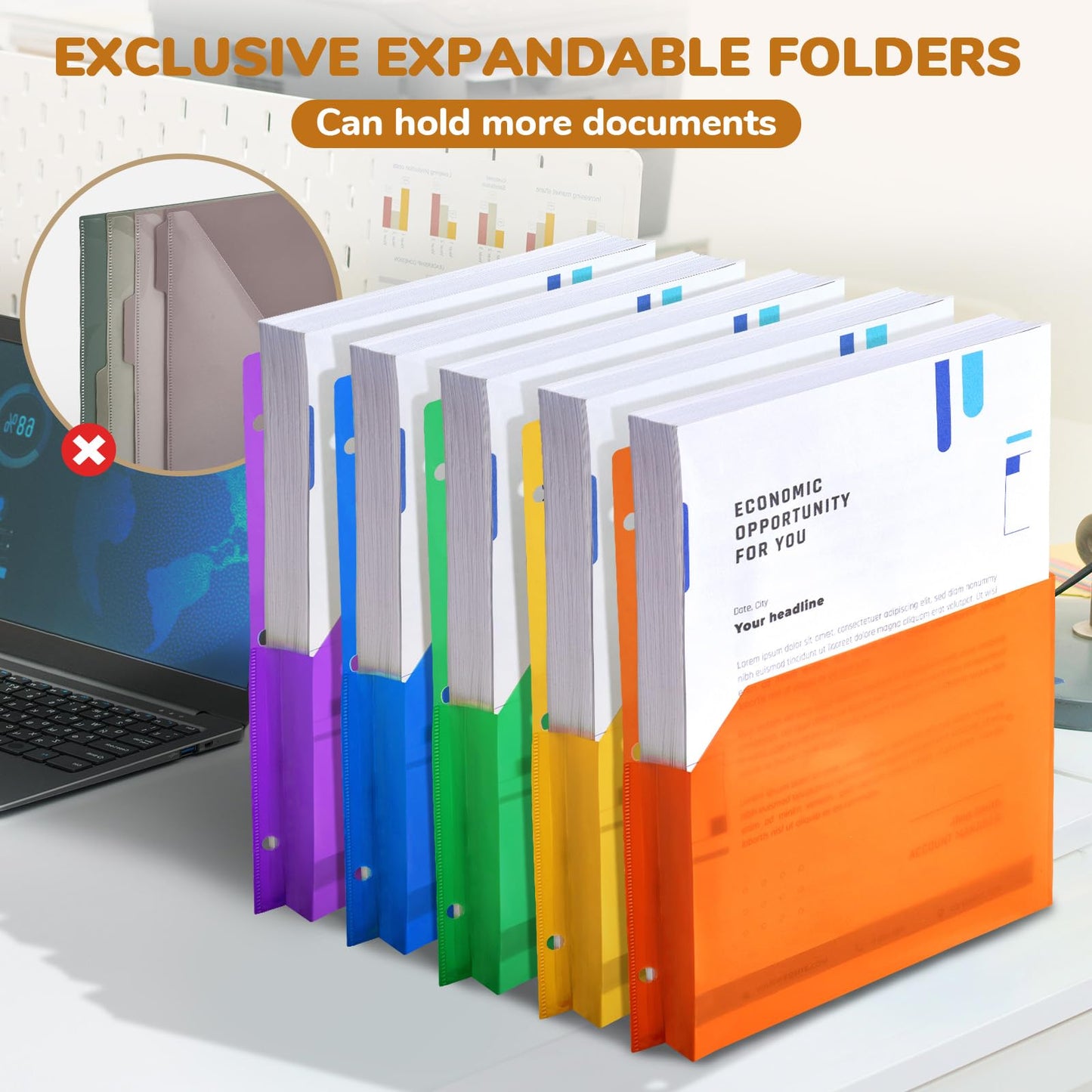 JoyCat 3 Ring Binder Clipboard with Storage,12.4"x10.2" Magnetic Clipboard Folder with 5 Dividers with Expandable Pockets and Lined Notepad (11" x 8.5"), for School Office Nursing (Classical)