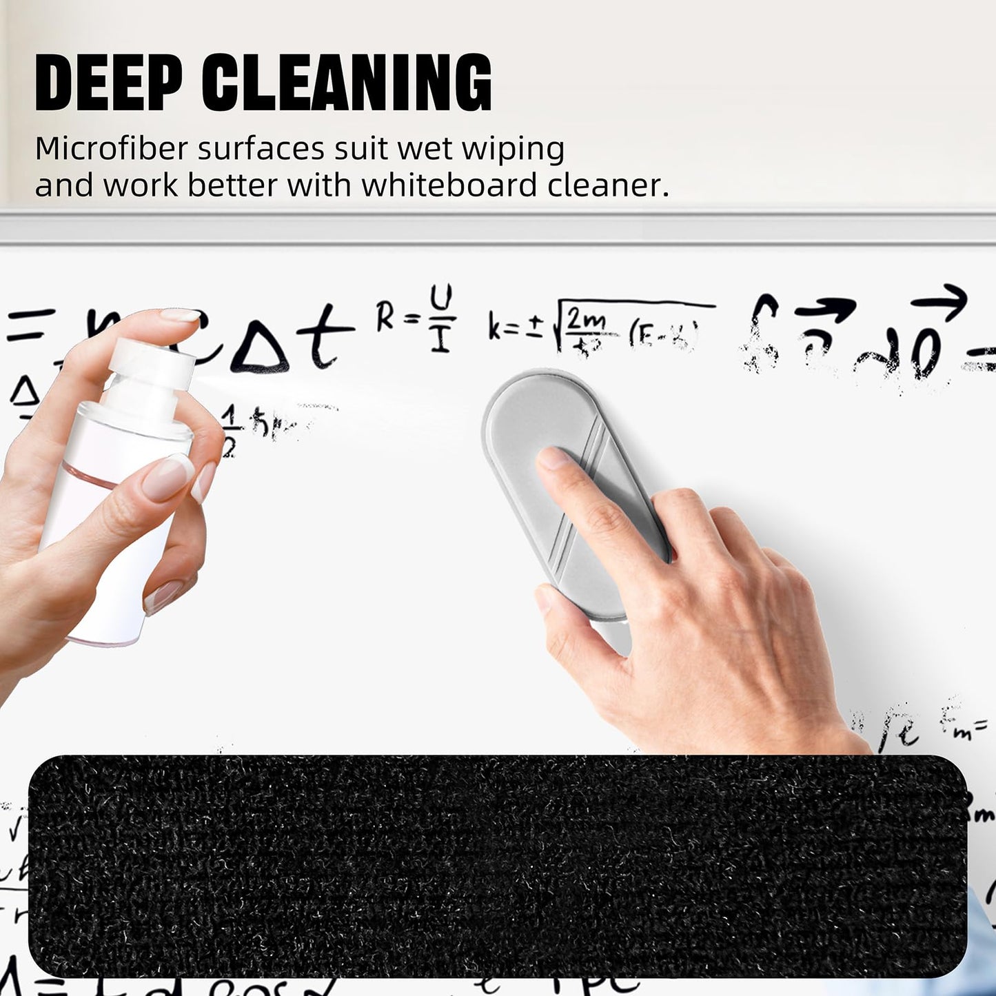 FUNISKETCH Dry Erase Eraser, Detachable Magnetic White Board Erasers - 2 Pack,Glass Board Glass Whiteboard Eraser for Office and School Supplies (Gray)