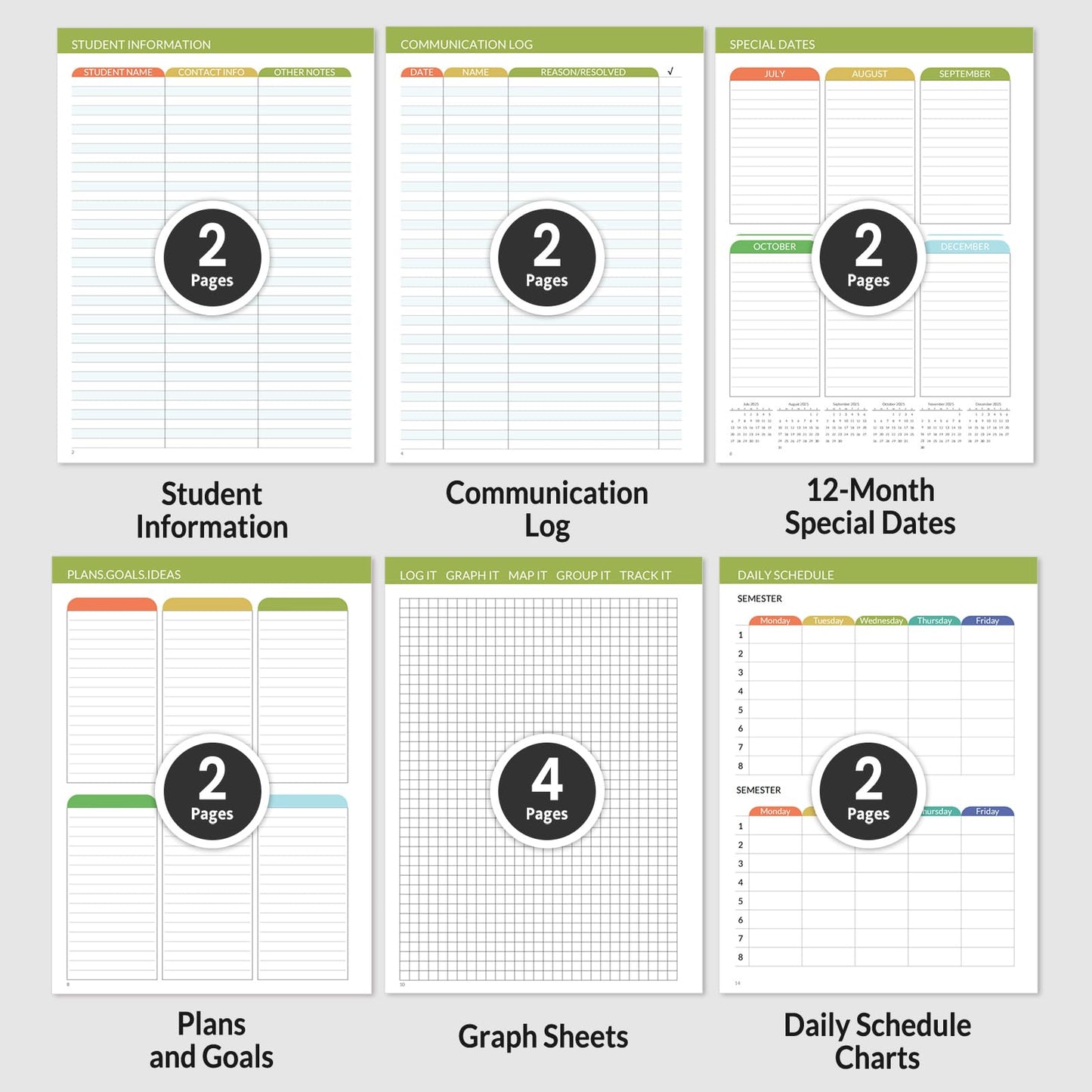 SUNEE Teacher Planner 2026-2027 Academic Year, Lite Lesson Planner Book with 7 Periods Jul 2026 - Jun 2027, 8.5"x11" Daily Weekly and Monthly Organizers, Plan Book with Pocket Folder, Color Tabs,Black