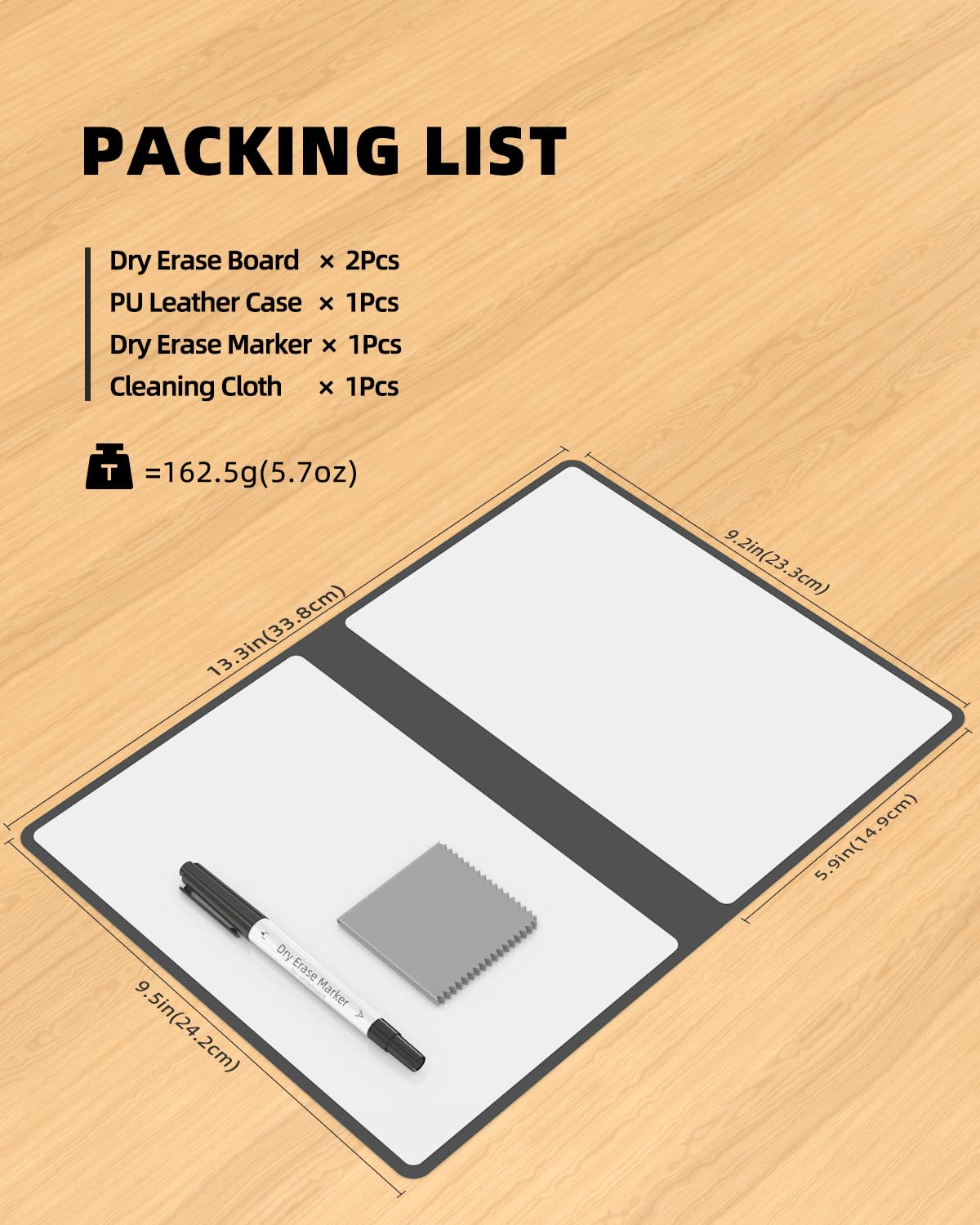 Mehaving Portable Small White Board Dry Erase Board, Reusable 9.5 * 6.6in Notebook Memo, Office Home Supplies Desk Accessories MH760 (Orange)