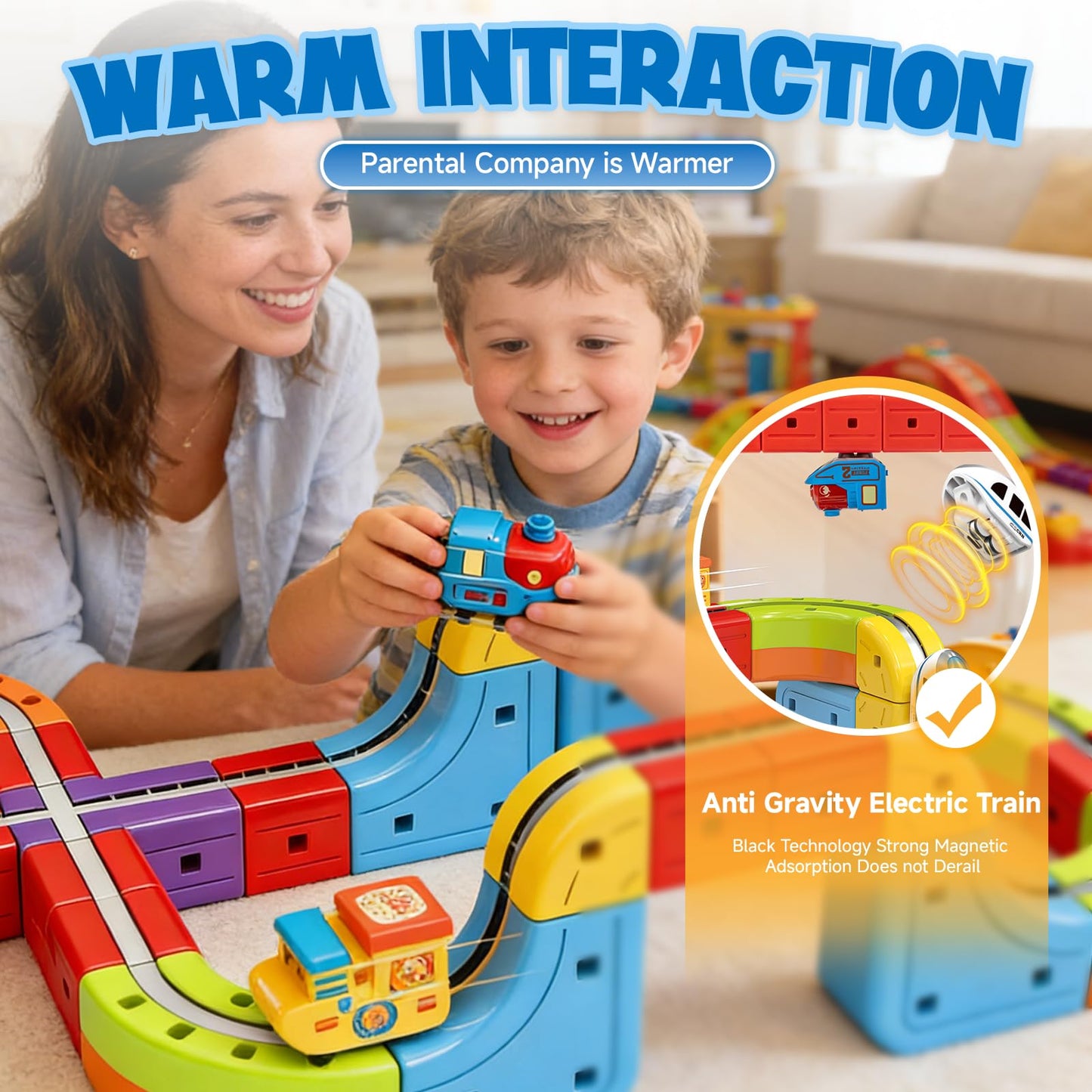 Electric Magnetic Train Toys Set- Flexible Race Track for Kids 3 4 5 6 7 8,stem Gravity Magnetic Roller Car Track for Toddlers,3D Infinity Cube Track Learning Gift Anti-Gravity Design,141 Pcs/2 car