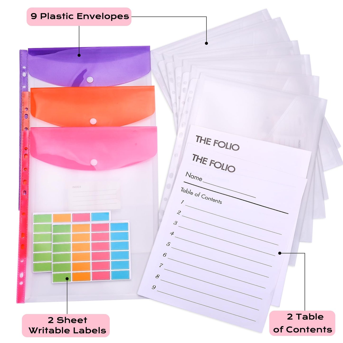 XKDOUS Document Organizer Linen Folio Folders with 9 Pockets, 3-Ring Accordion Storage Binders Expanding File Folder for Important Papers, End of Life Planner Book, in Case If I Die File Folder