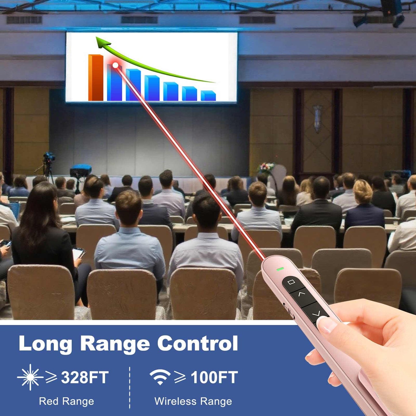 QUI Presenter Clicker USB A&C Bundle | Pen-Shaped Pink & Remote-Shaped Silver
