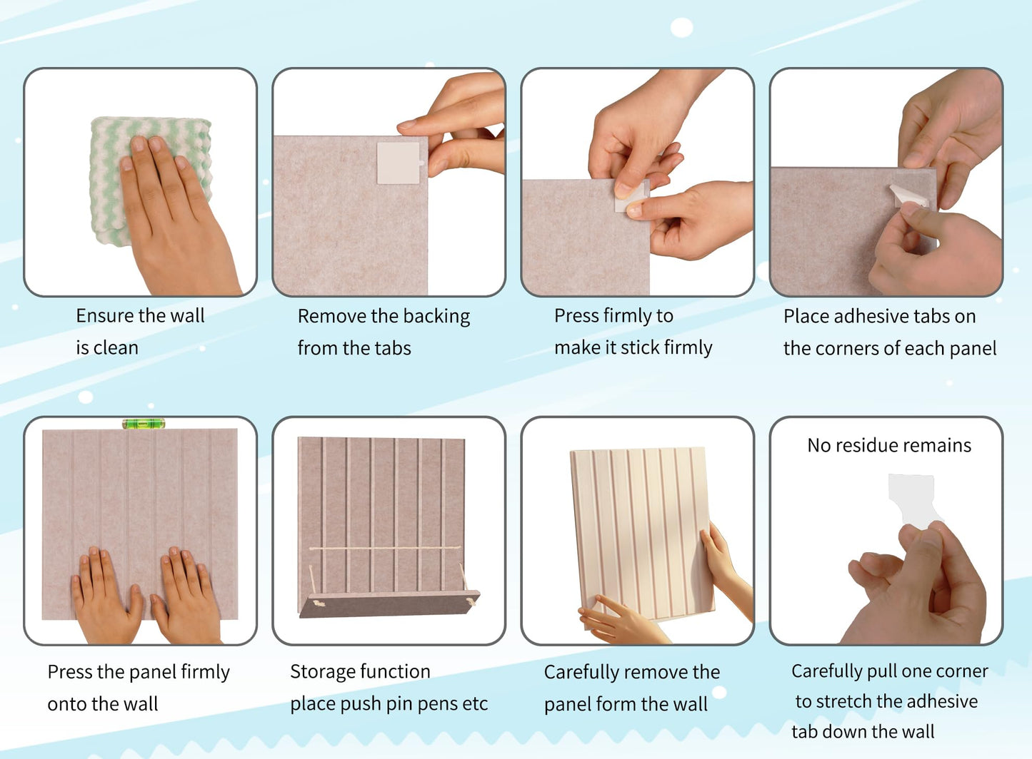 12 Pack Bulletin Boards 48" x 36" Alternative Cork Board for Office,Built-in Storage Device，Large Cork Boards for Walls ， Felt Wall Tiles, Contains Removable Security Stickers and PushPins (F-Beige)