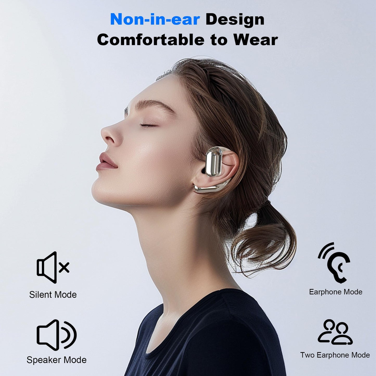 Real-Time AI Translation Earbuds, Open-Ear Audifonos Traductores Inglés Español Two-Way Translator Headphones, Bluetooth Wireless Earhooks for Business, Travel, Learning, Meetings (Oatmeal Beige)
