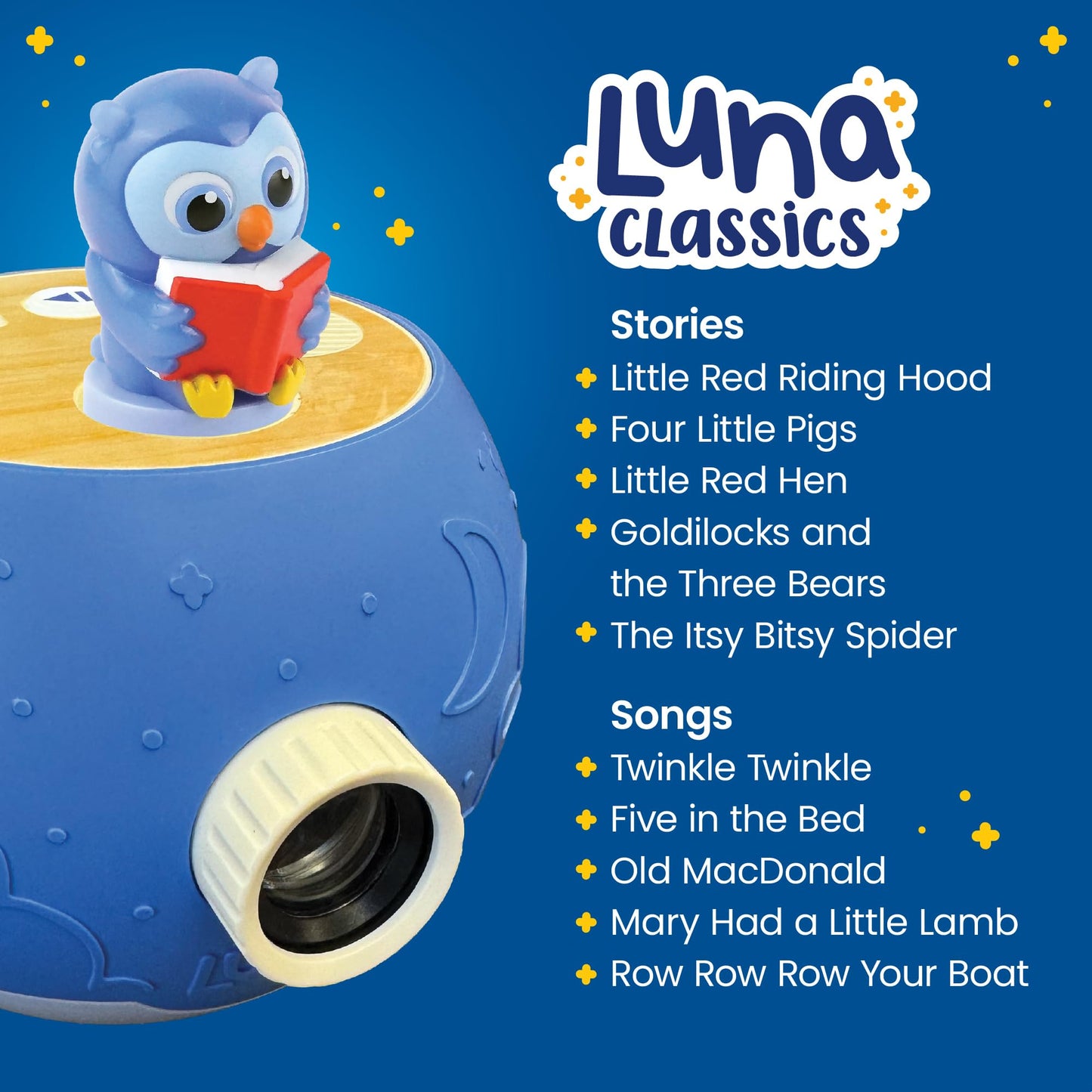 Kids Book Projector - 5 John Deere Tractor and 5 Classic Read-Aloud Stories, 10 Songs & Night Light & Soothing Dream Music | Children Ages 3+ Storytime Projector | Toys, Owl & John Deere Tractor
