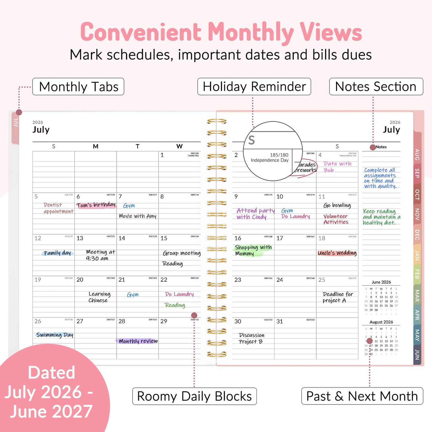 Teacher Planner 2026-2027, Forvencer Academic Planner 2026-2027, Jul 2026 - Jun 2027, 8.5"x11", Weekly & Monthly Planning Book with 7 Periods, School Agenda for Teacher Student, A4, Fruit Style