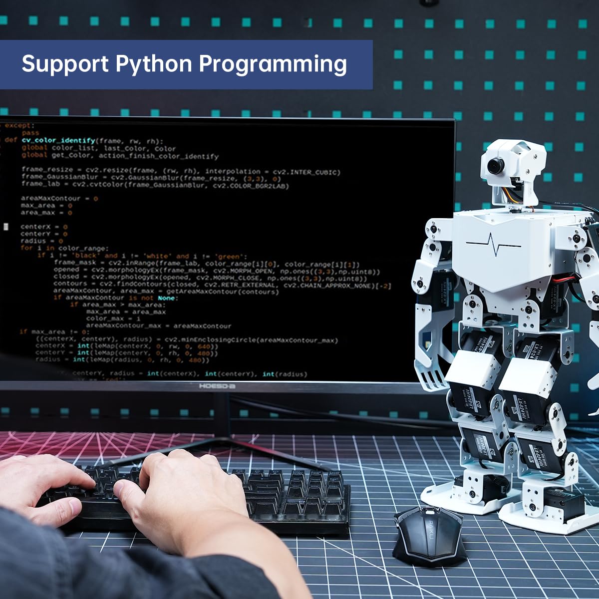 HIWONDER Humanoid Robot with ChatGPT Multimodal AI Models AI Embodied Intelligent Vision Scene Voice Understanding 18DOF Educational Robot Kit Python Programming, TonyPi Advanced & RaspberryPi 5 8GB