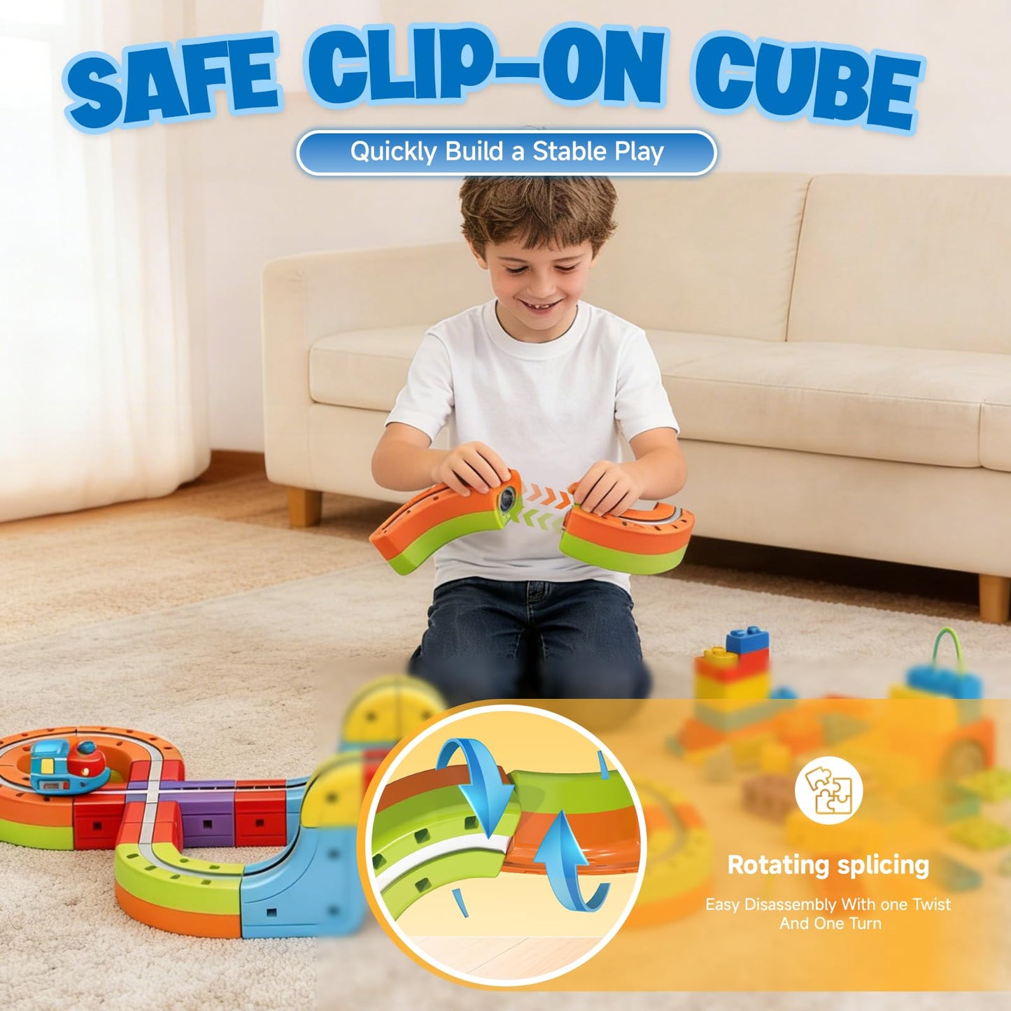 Electric Magnetic Train Toys Set- Flexible Race Track for Kids 3 4 5 6 7 8,stem Gravity Magnetic Roller Car Track for Toddlers,3D Infinity Cube Track Learning Gift Anti-Gravity Design,141 Pcs/2 car