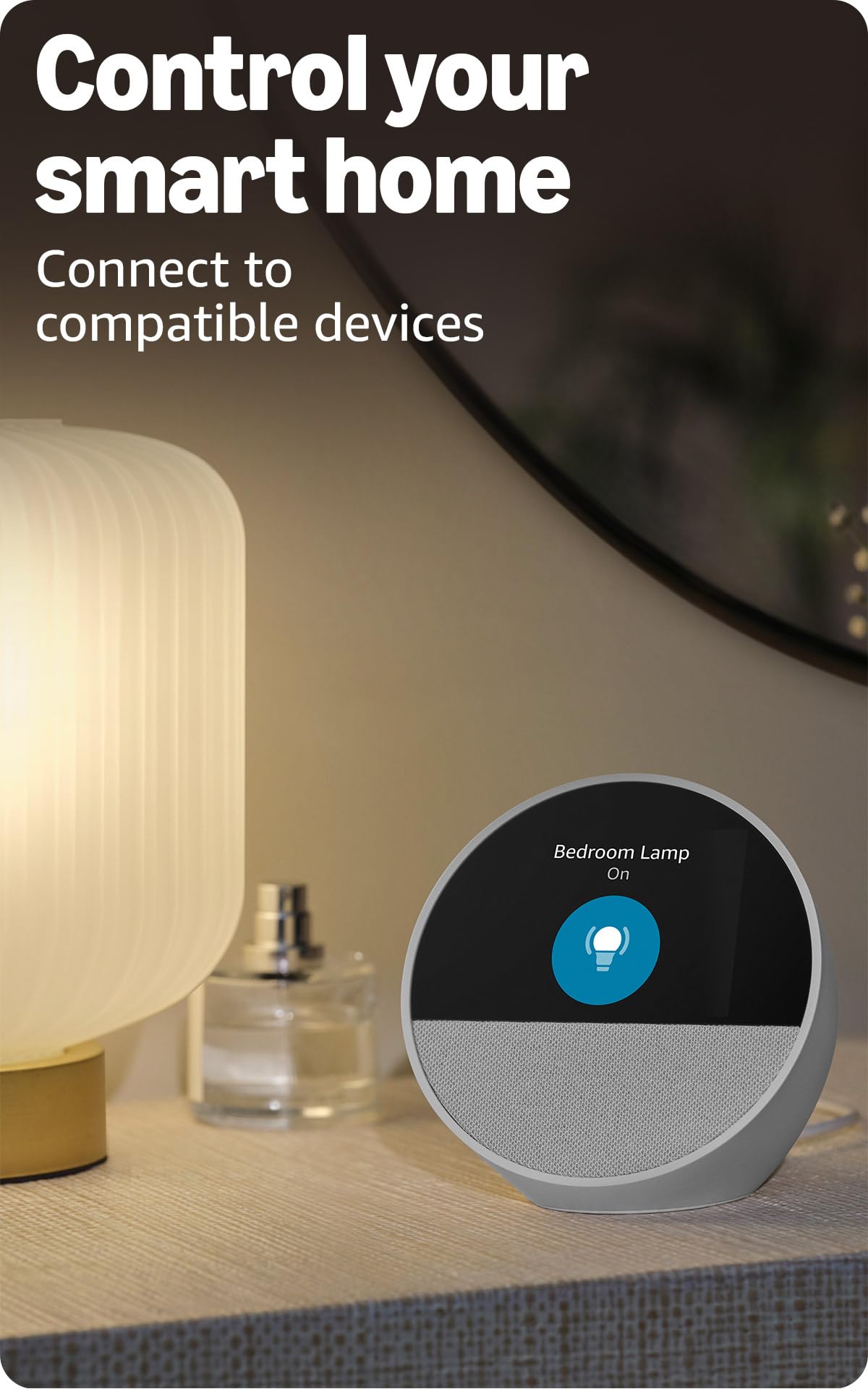 Like-New Amazon Echo Spot (newest model), Great for nightstands, offices and kitchens, Smart alarm clock, Designed for Alexa+, Ocean Blue
