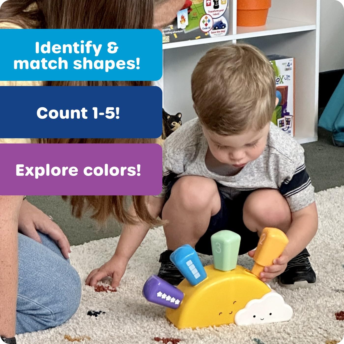 Learning Resources Sunshine Shape Sorter, Fine Motor Skills, Numbers Matching Skills Activities, Montessori Toddler Toys, Sensory Bin for Kids, Preschool Activities, Girls and Boys Gifts