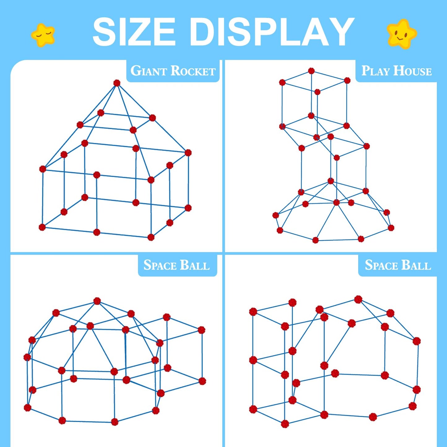 SpringFlower Fort Building Kit for Kids,STEM Construction Toys, Educational Gift for 3 4 5 6 7 8 9 10 11 12 Years Old Boys and Girls,Ultimate Creative Set for Indoor & Outdoors Activity,100 Pcs