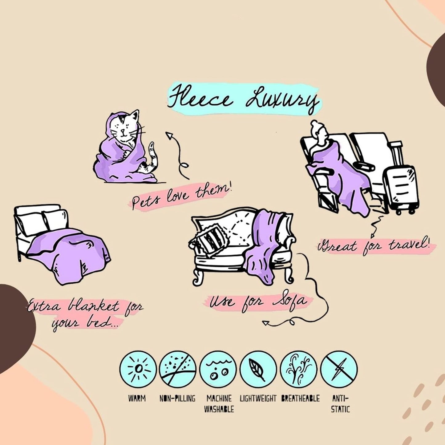 ARTBLANKET Just A Girl Who Loves Planets Throw Blanket Fannel Fleece Super Soft Funny Blanket Travel Throw Blanket for Bed Couch Sofa 40 x 30 Inch for Baby