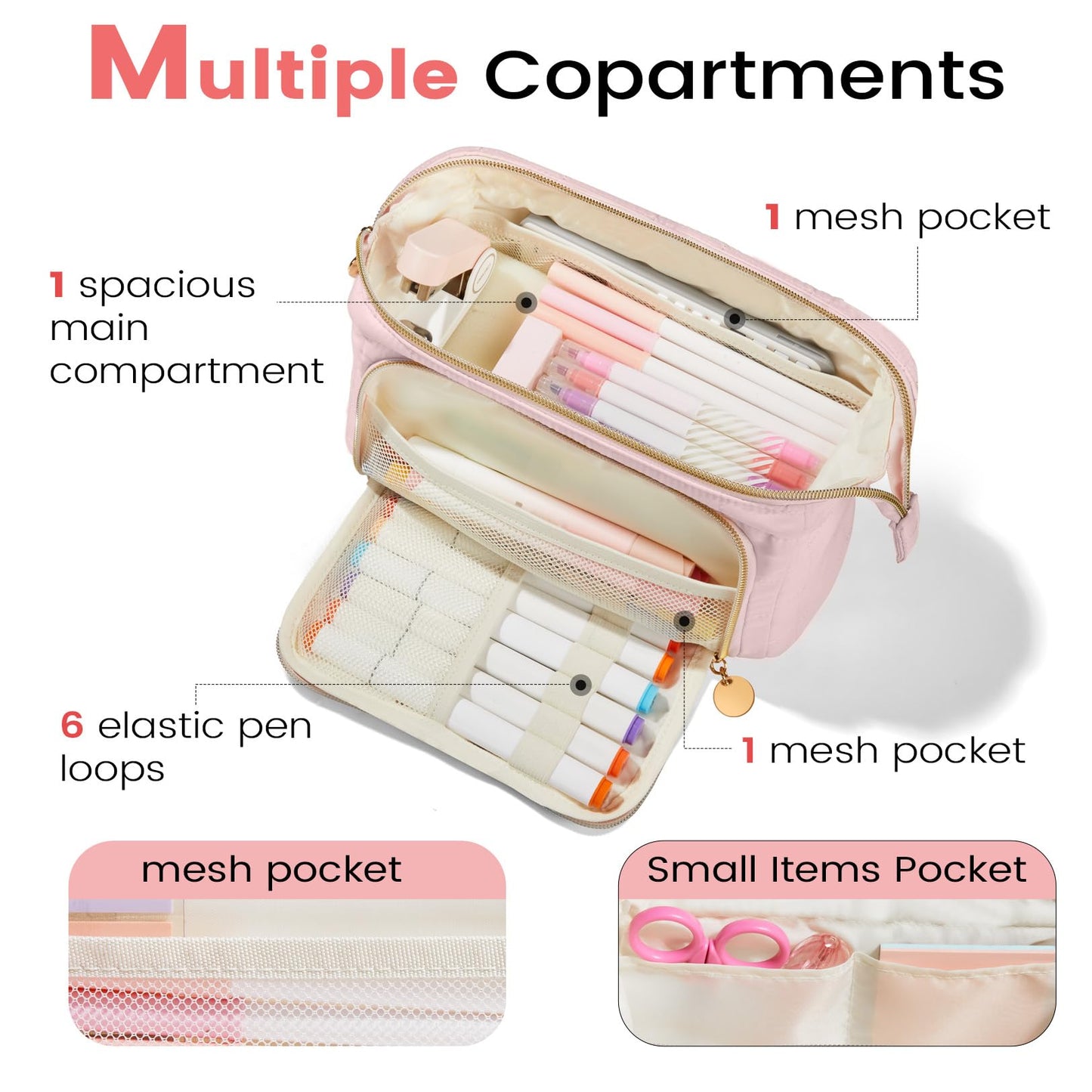 Sooez Large Pencil Case Pouch, Soft Pencil Bag with Zipper, Pen Bag Wide Opening, School Supplies Cute Pencil Case for Girls Boy Men Women, Soft Purple